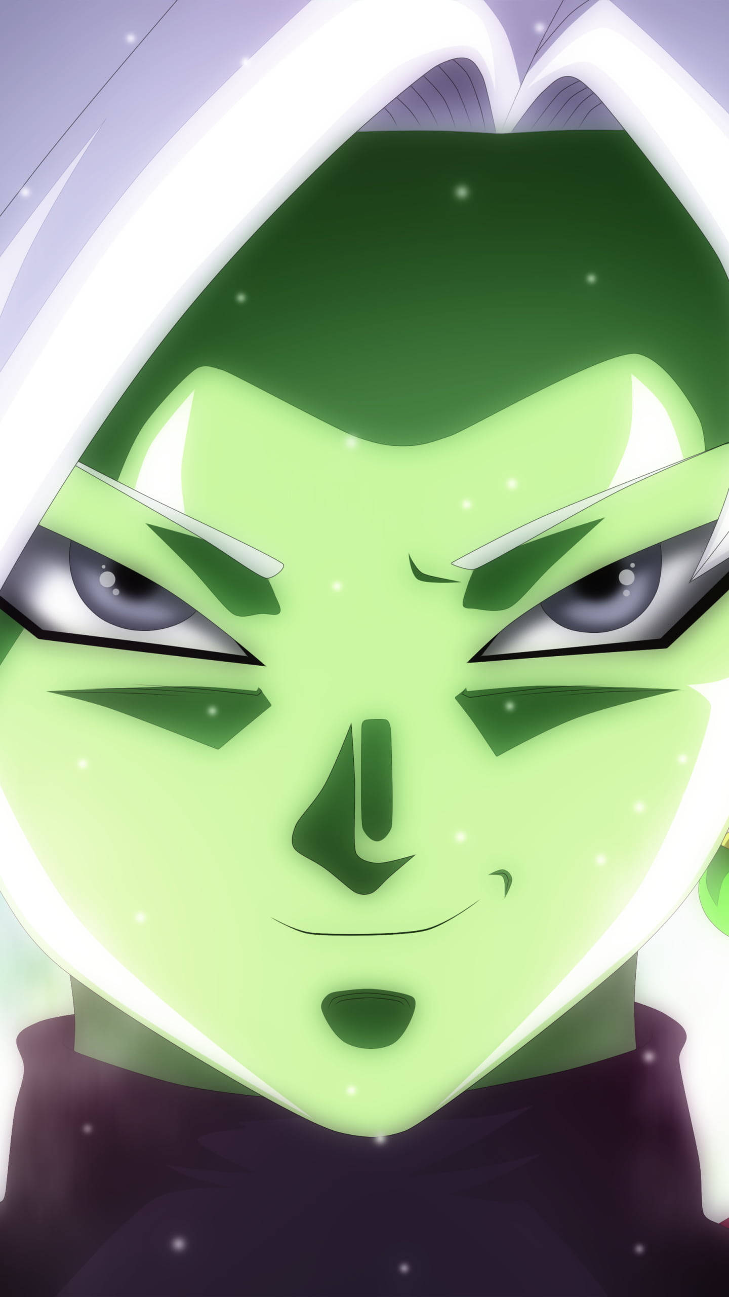 Black Goku Live, green-skinned, white hair, 2K Phone Wallpaper