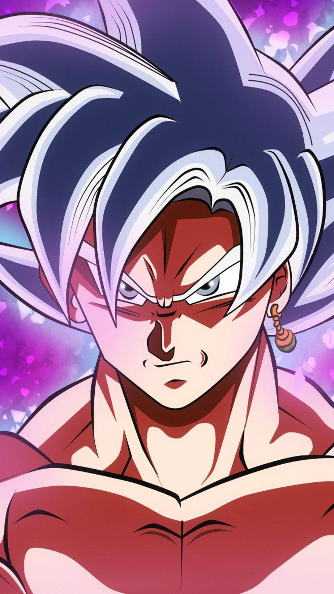 Black Goku, spiky silver hair, red aura, Full HD Phone Wallpaper