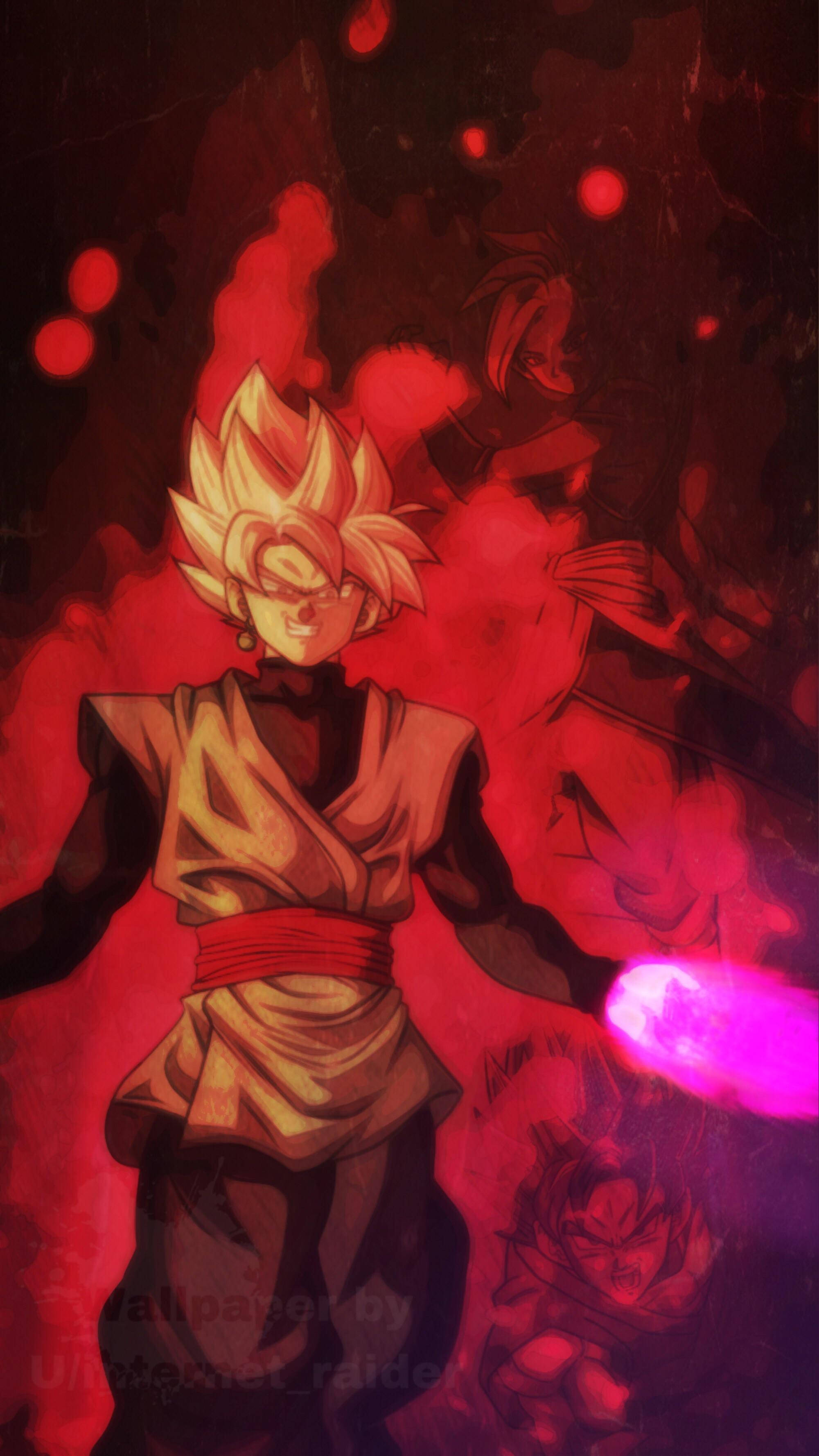 Black Goku, golden-haired anime warrior, martial arts gi, 2K Phone Wallpaper