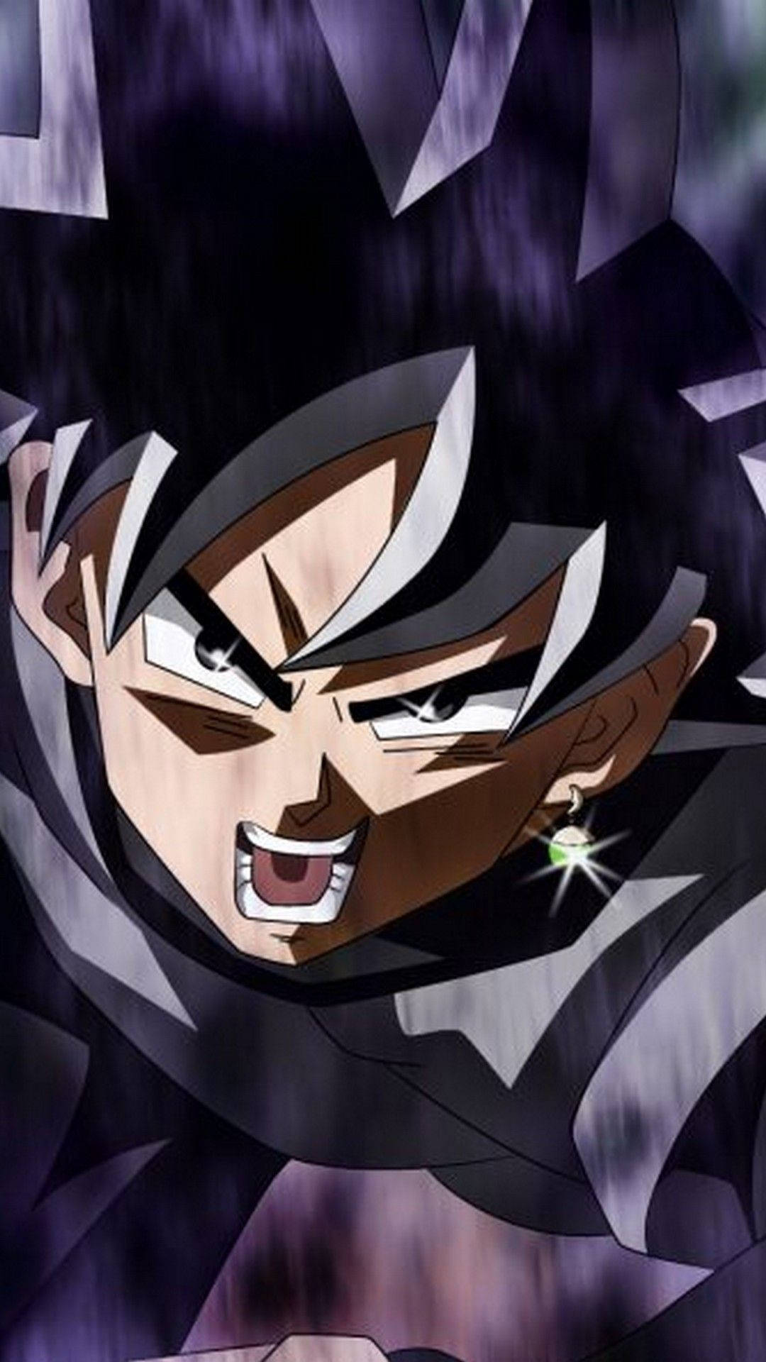 Black Goku, anime character, black and white spiky hair, Full HD Phone Wallpaper