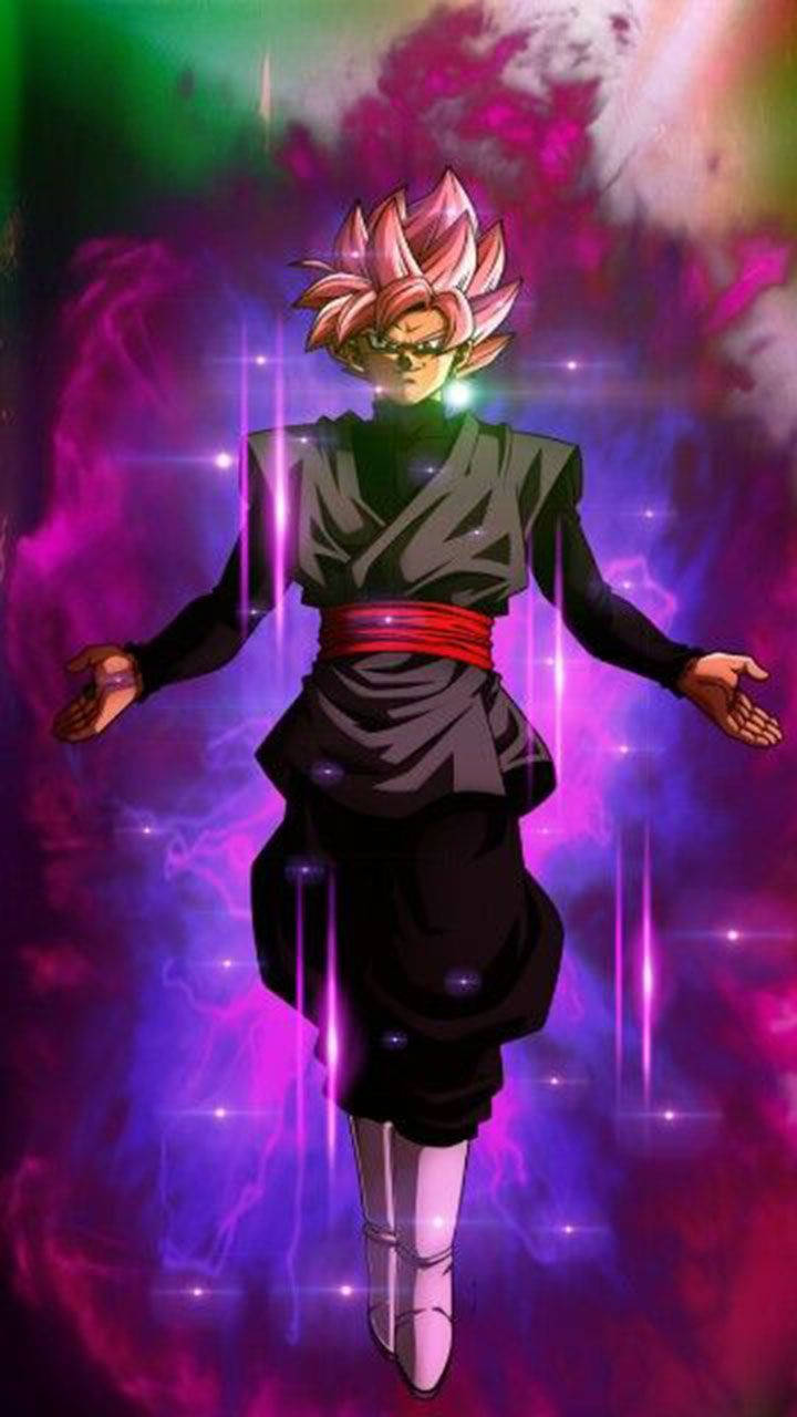 Black Goku, purple sparkles, cosmic storm, HD Phone Wallpaper