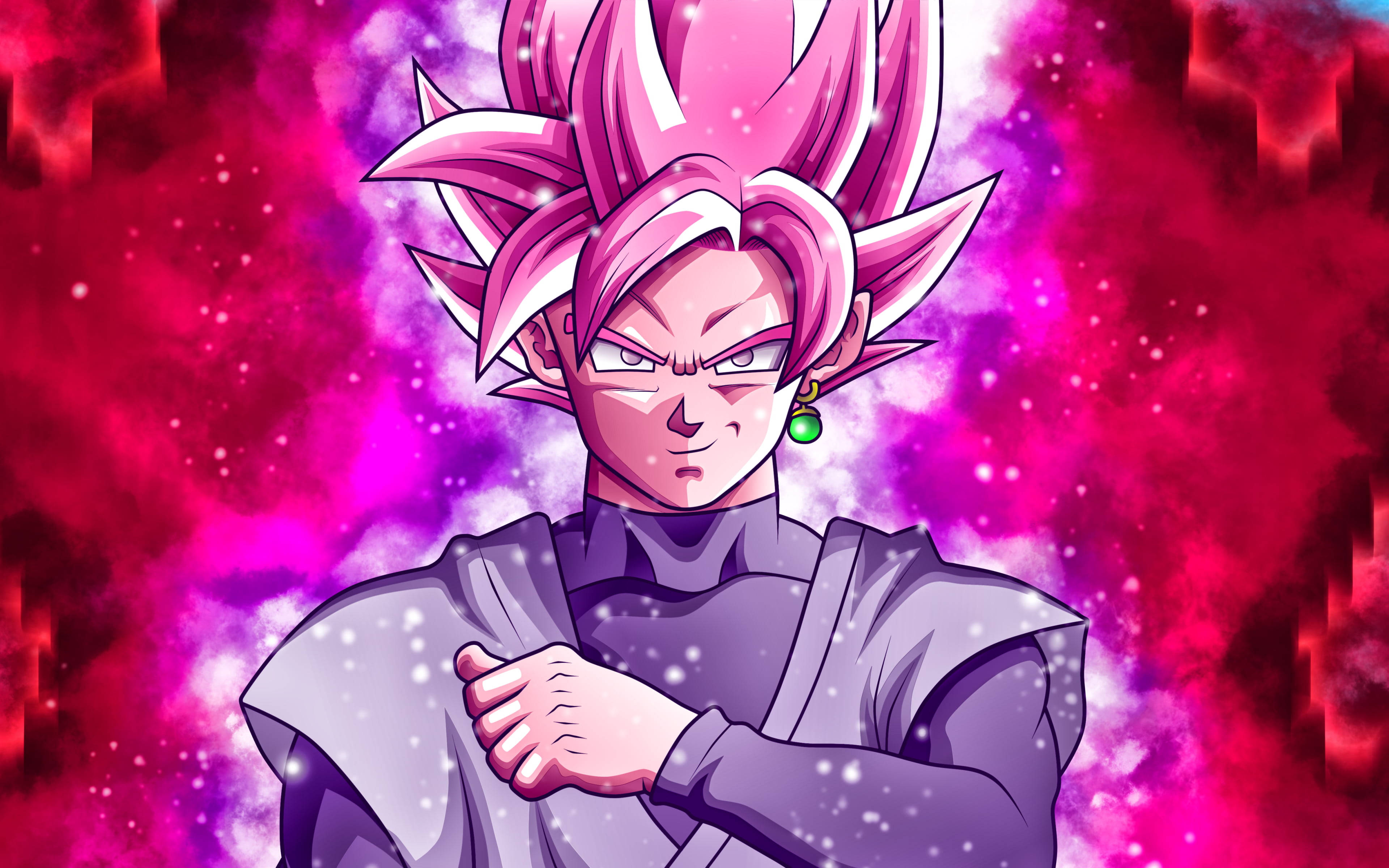 Black Goku Rose, 4K, spiky pink hair, 4K Desktop Wallpaper