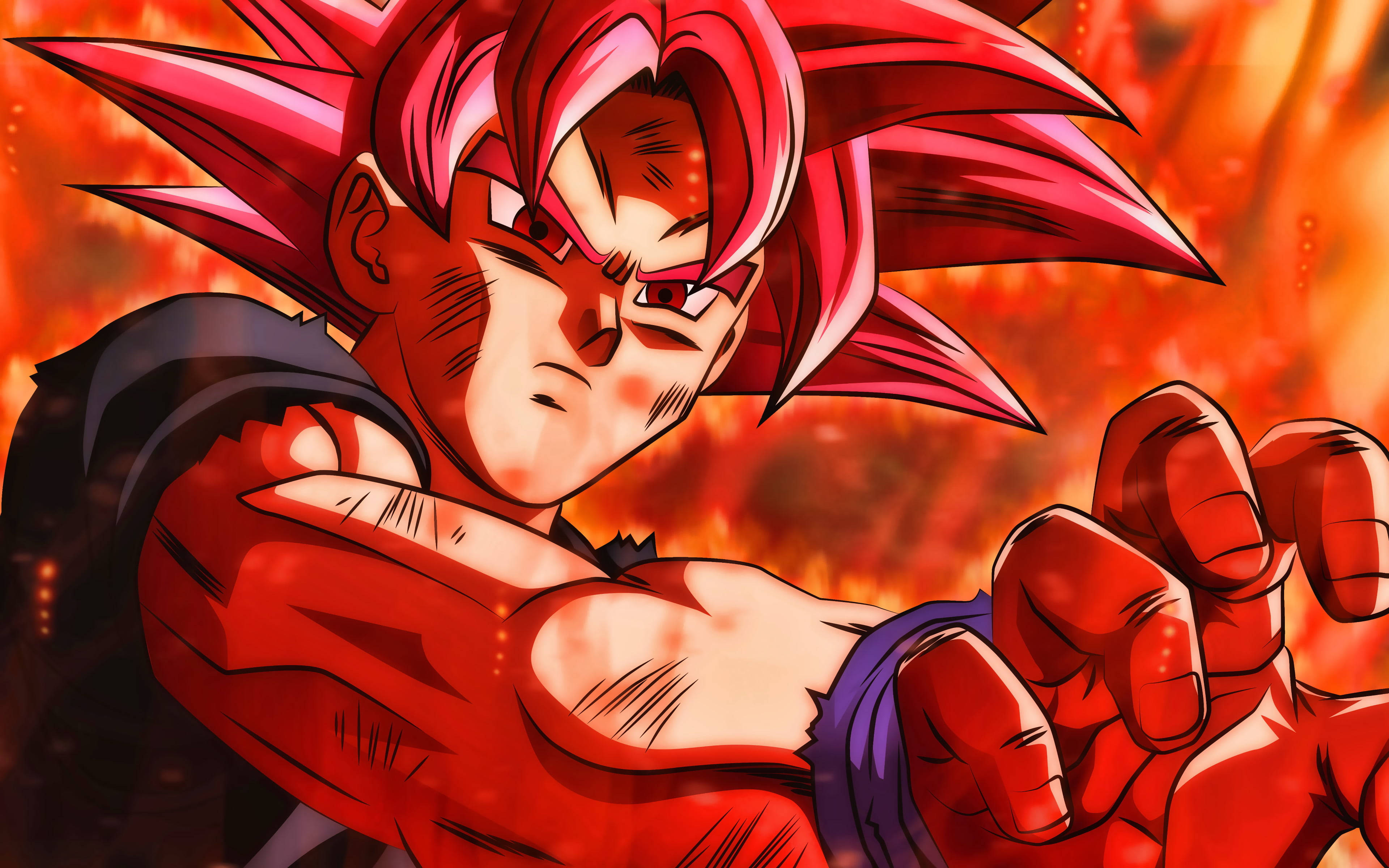 Black Goku Rose, 4K, spiky red hair, 4K Desktop Wallpaper