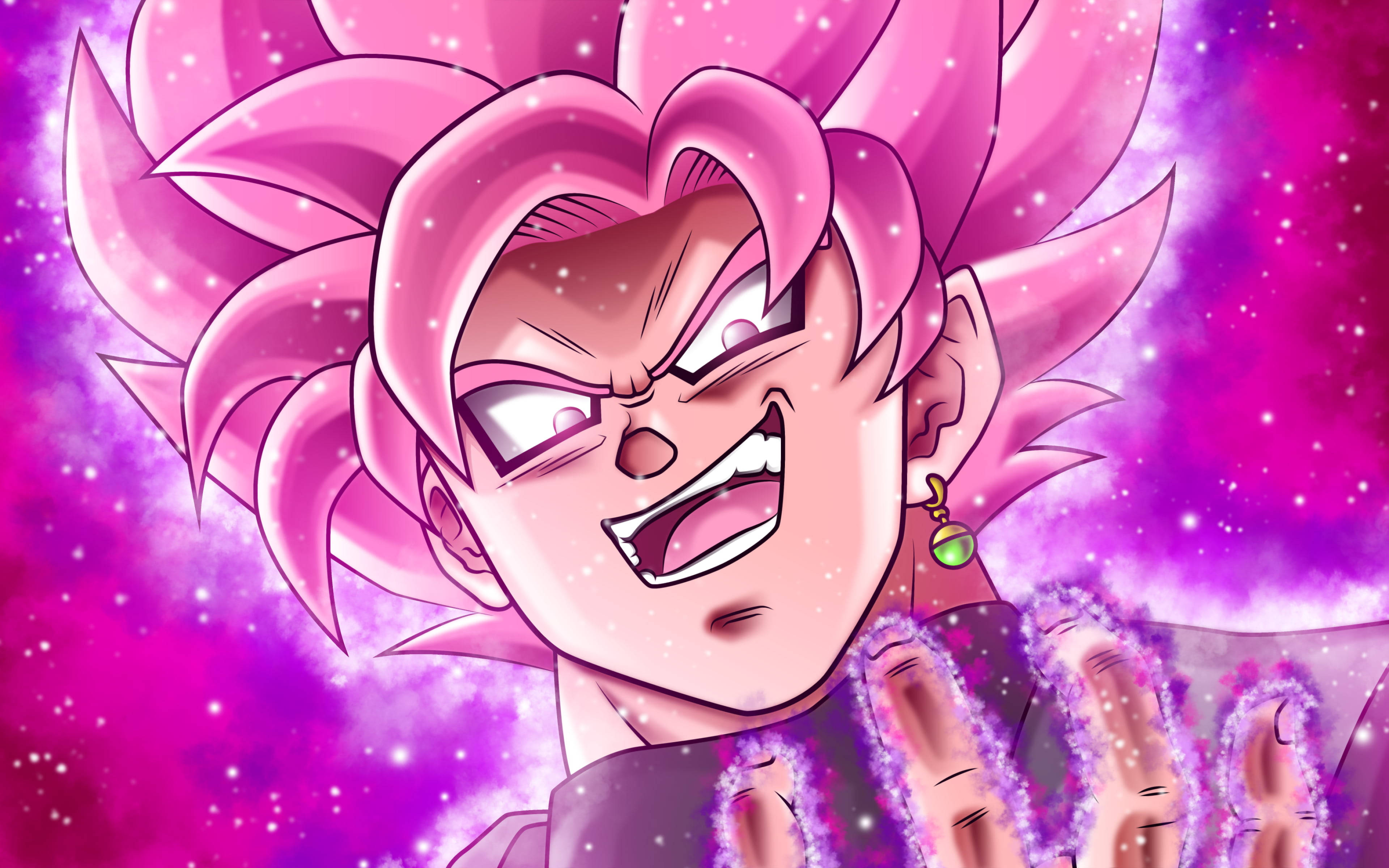 Black Goku Rose, 4K, spiky pink hair, 4K Desktop Wallpaper