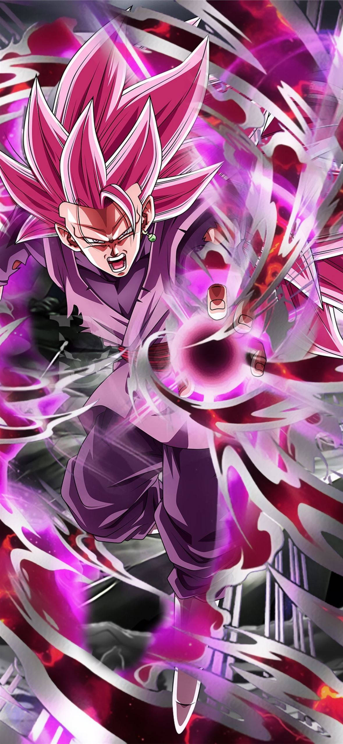 Black Goku Rose, 4K, energy ball, Full HD Phone Wallpaper