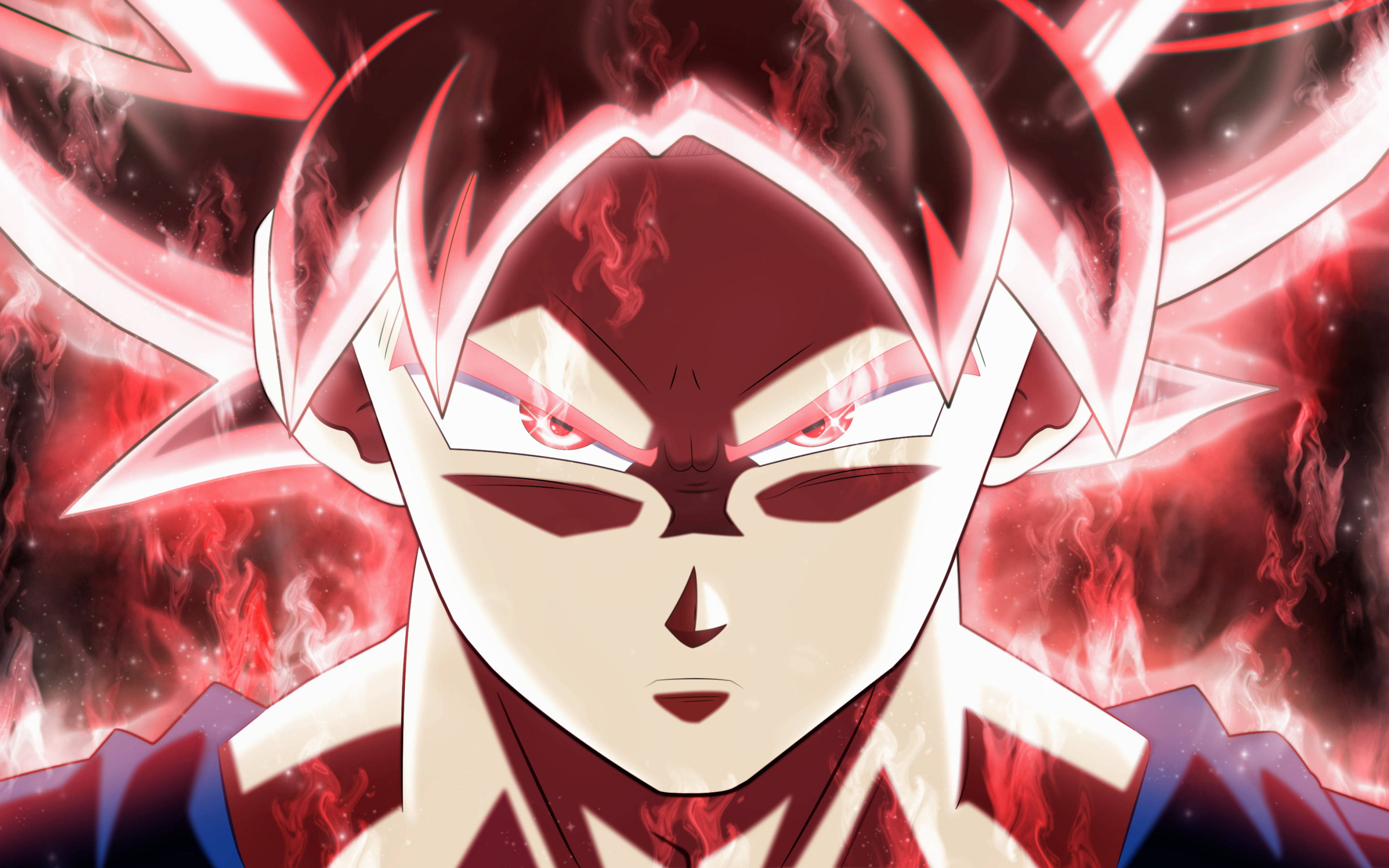 Black Goku Rose, 4K, glowing red aura, 4K Desktop Wallpaper