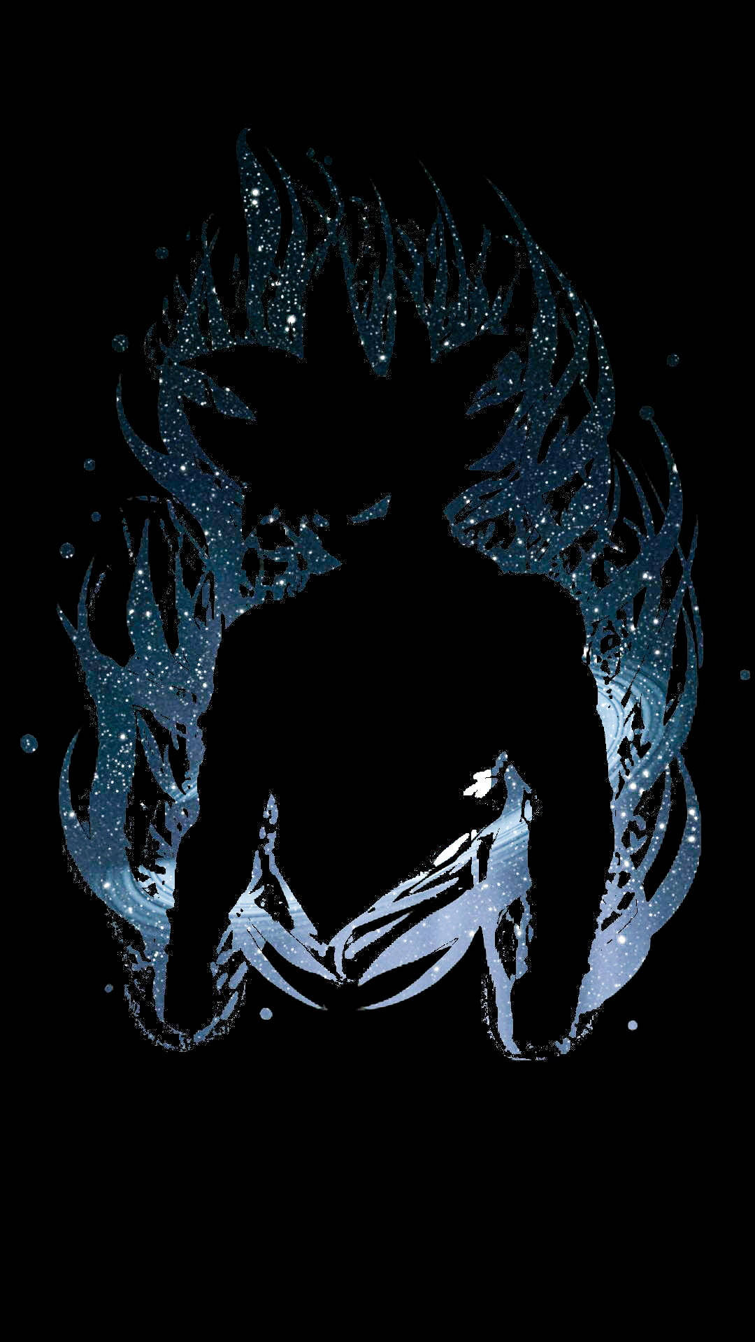 Dark Goku Black, starry blue hair, black void, Full HD Phone Wallpaper