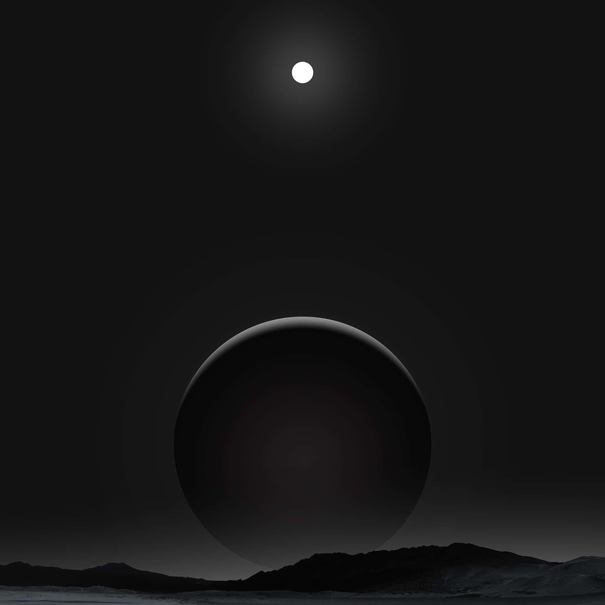 black gradient, stark black planet, barren landscape, Full HD Desktop Wallpaper