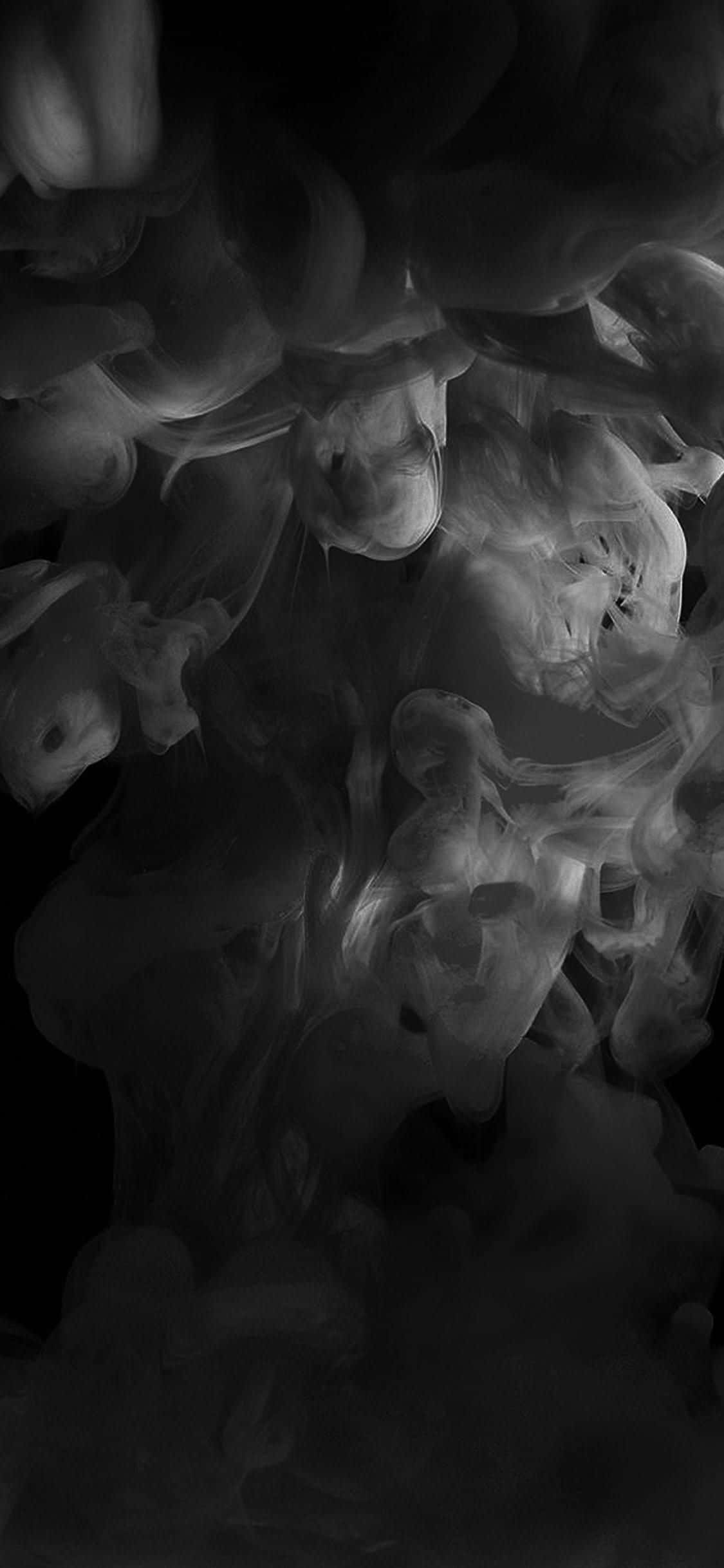 Black Gradient, monochrome tones, swirling smoke, Full HD Phone Wallpaper