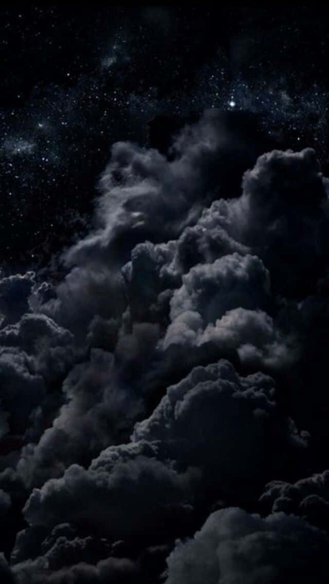 black gradient, starry night sky, Milky Way dust lanes, SD Phone Wallpaper