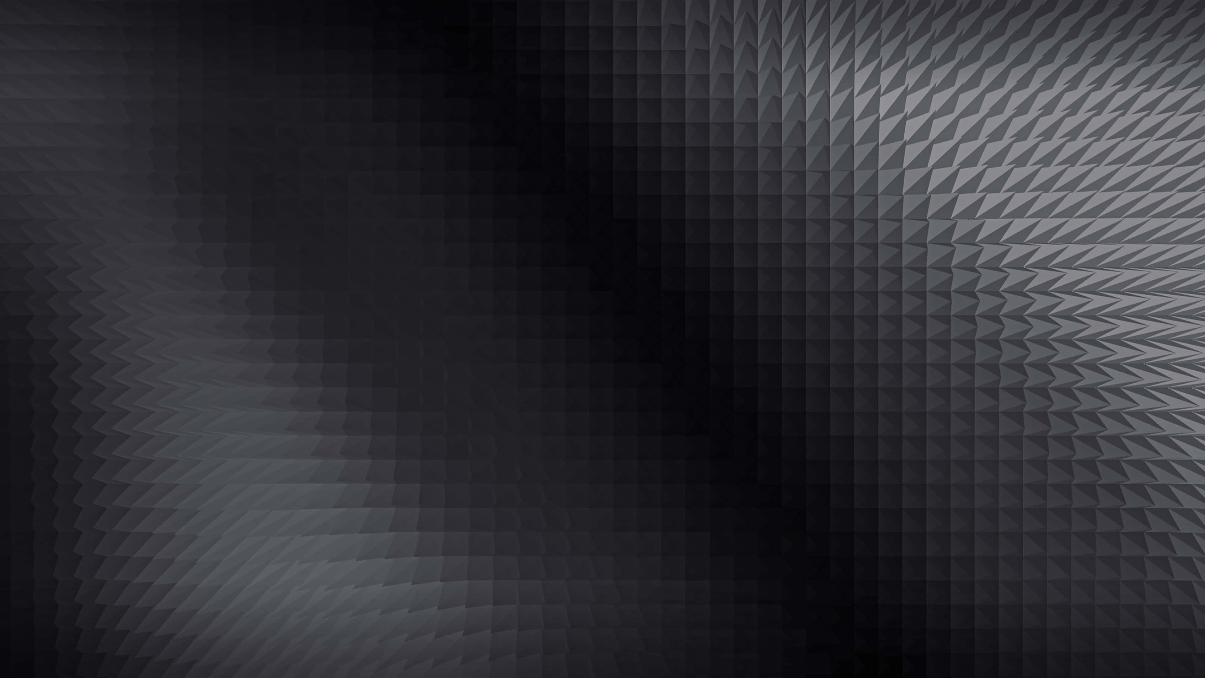 black gradient, monochromatic abstract pattern, repeating triangular facets, 4K Desktop Wallpaper