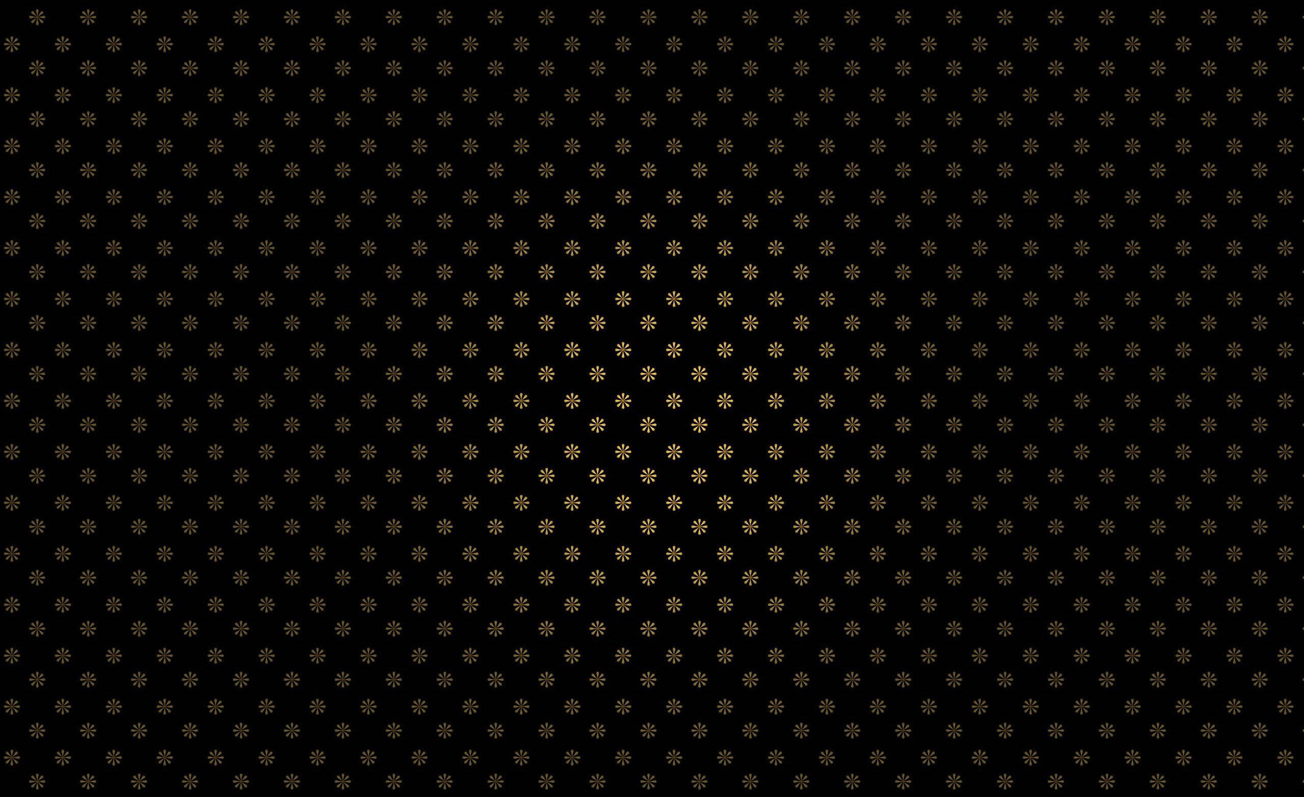 dotted black hd desktop, black background, small gold starburst shapes, 2K Desktop Wallpaper