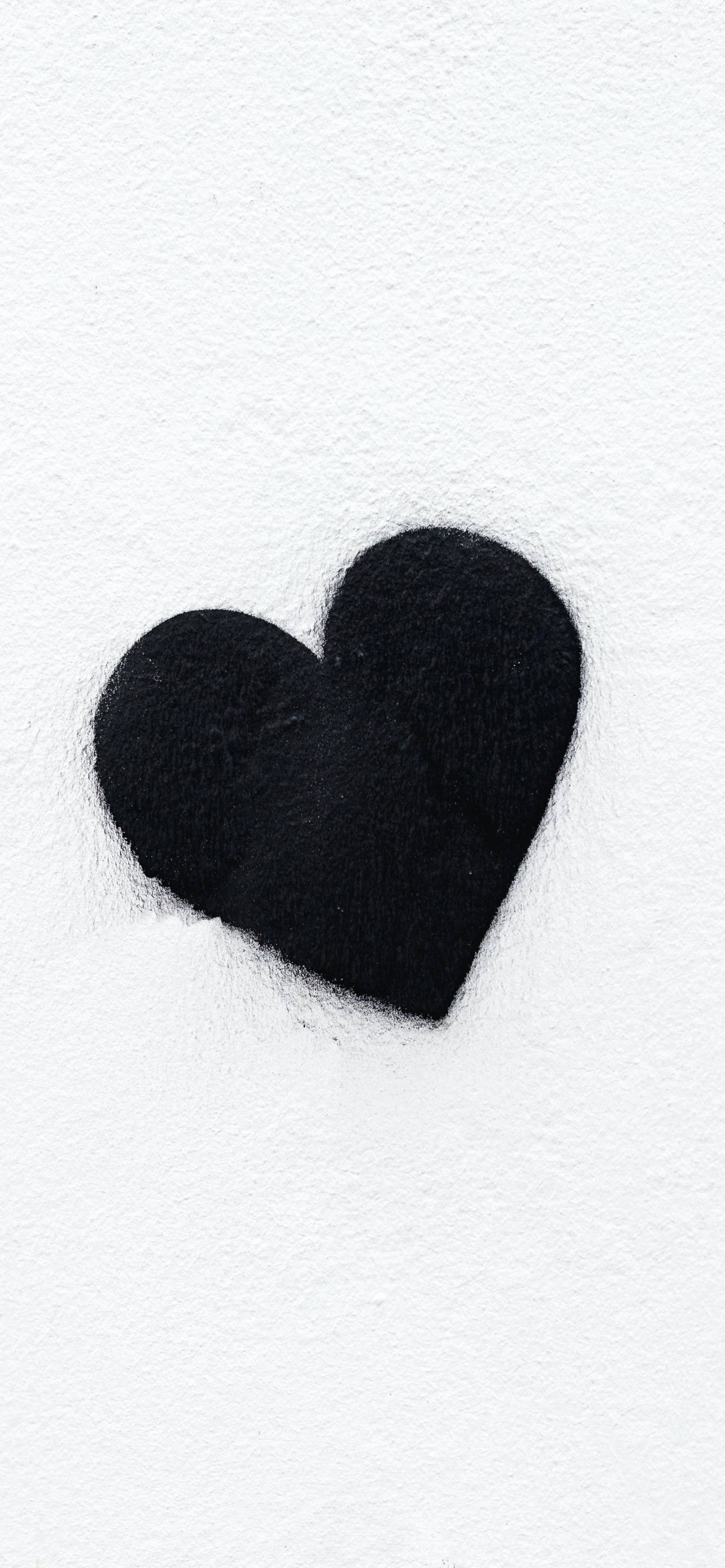 Black Heart Aesthetic, black felt heart, textured white surface, 2K Phone Wallpaper