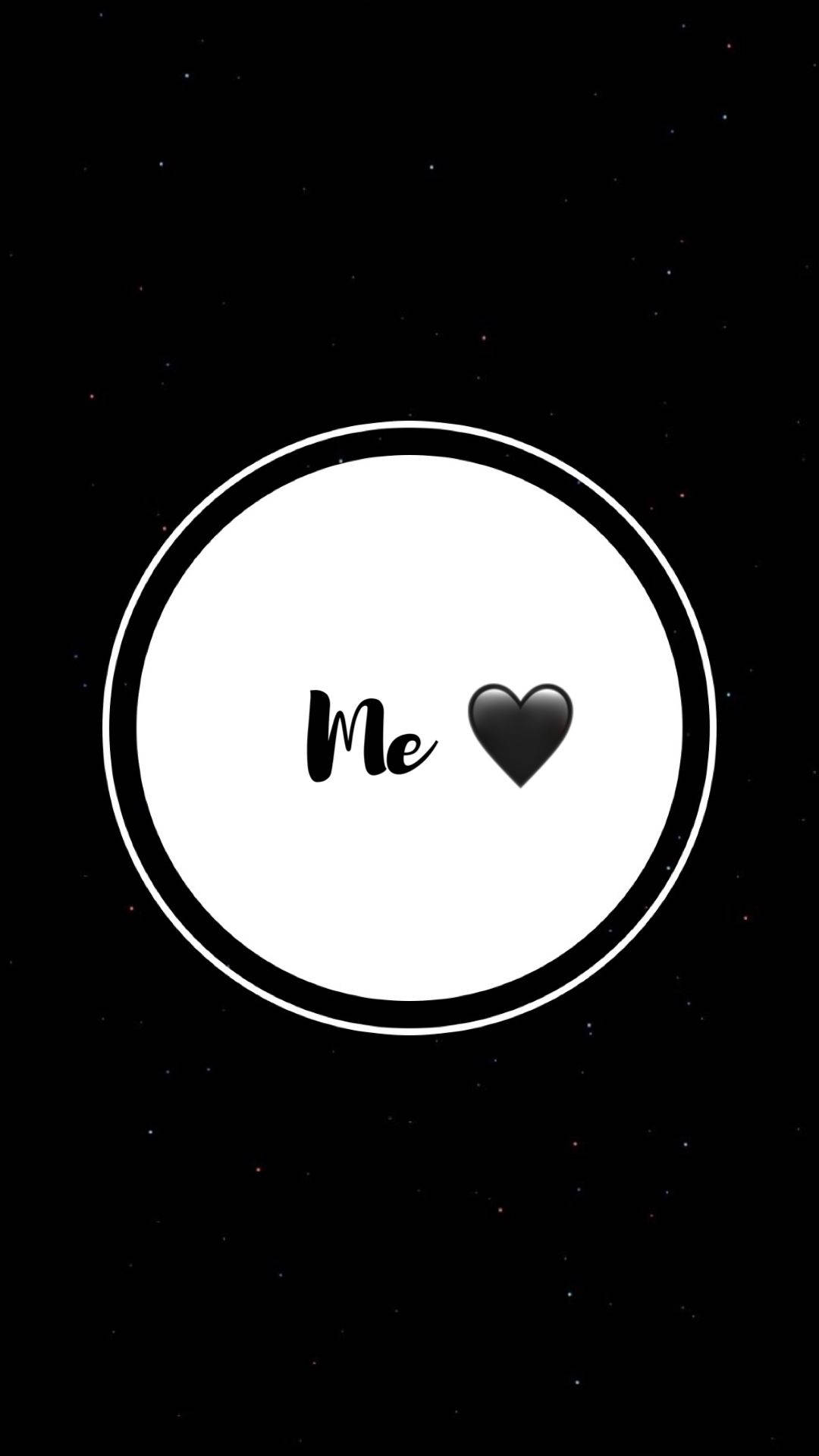 Black Heart Beside Me, white circle, Me, Full HD Phone Wallpaper