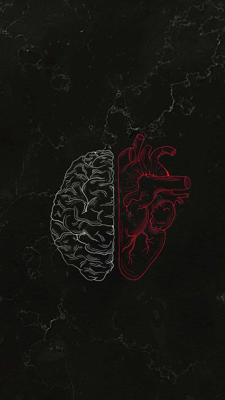 Black Heart iPhone, brain, heart, HD Phone Wallpaper