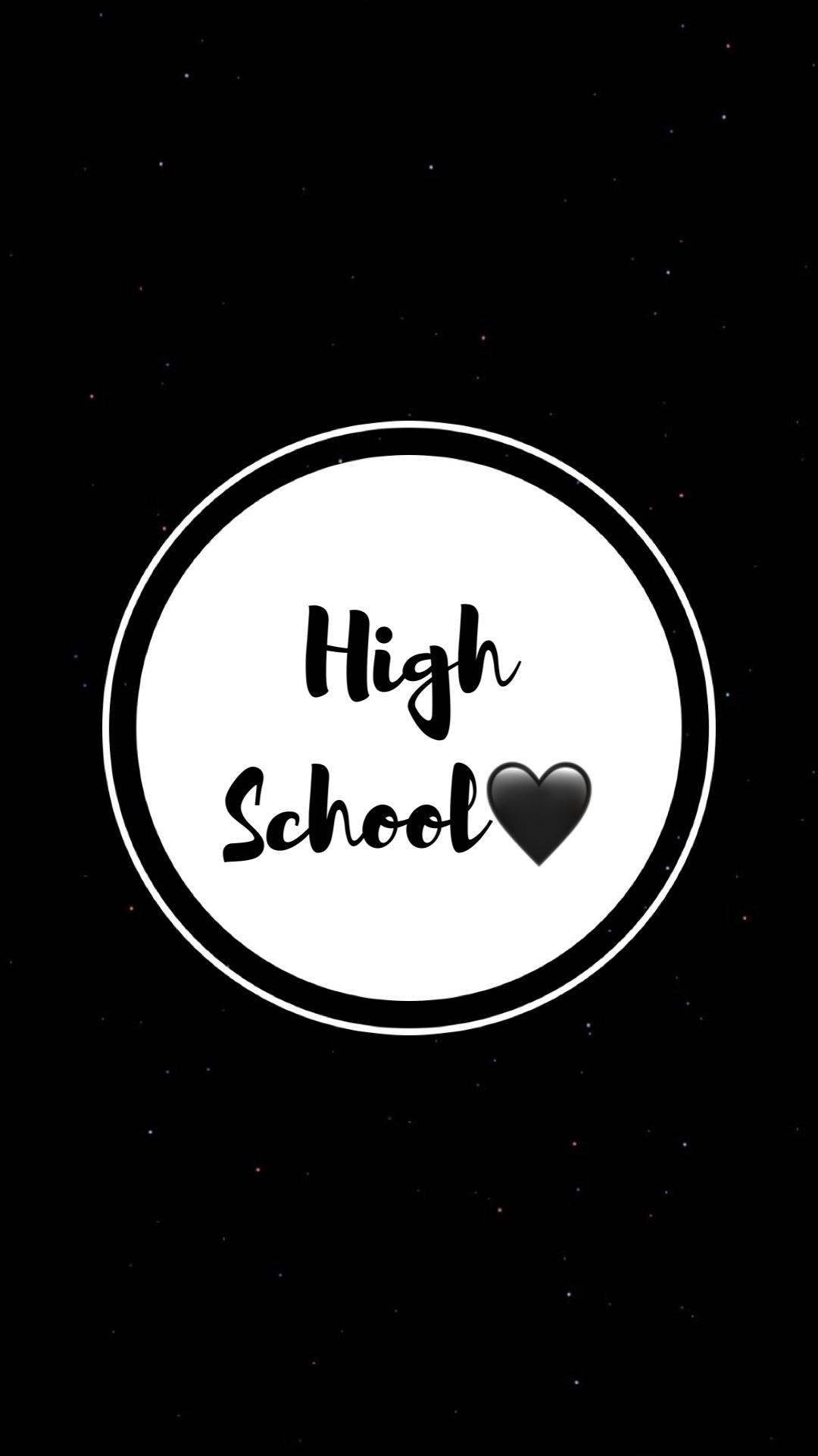 High School, black heart, starry night sky, Full HD Phone Wallpaper