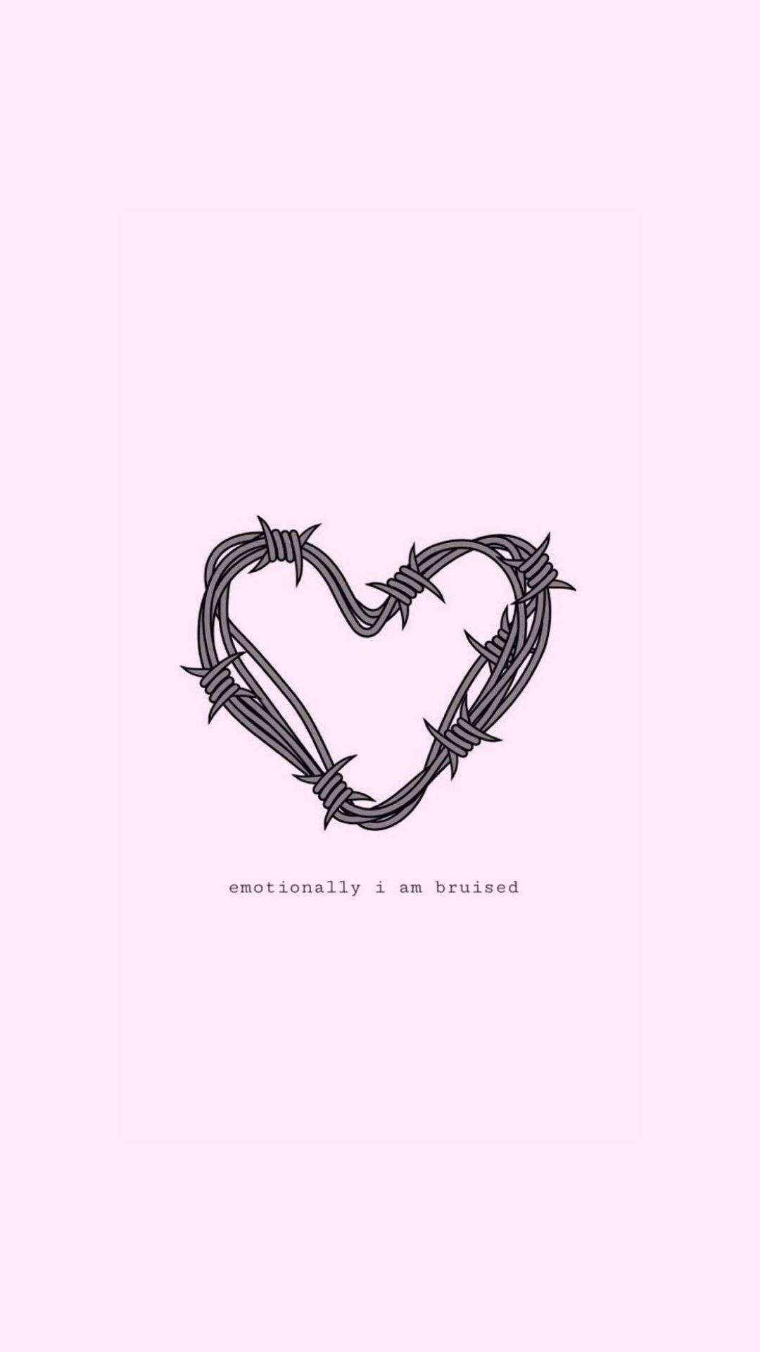 Black Heart, metal thorns, barbed wire heart, Full HD Phone Wallpaper