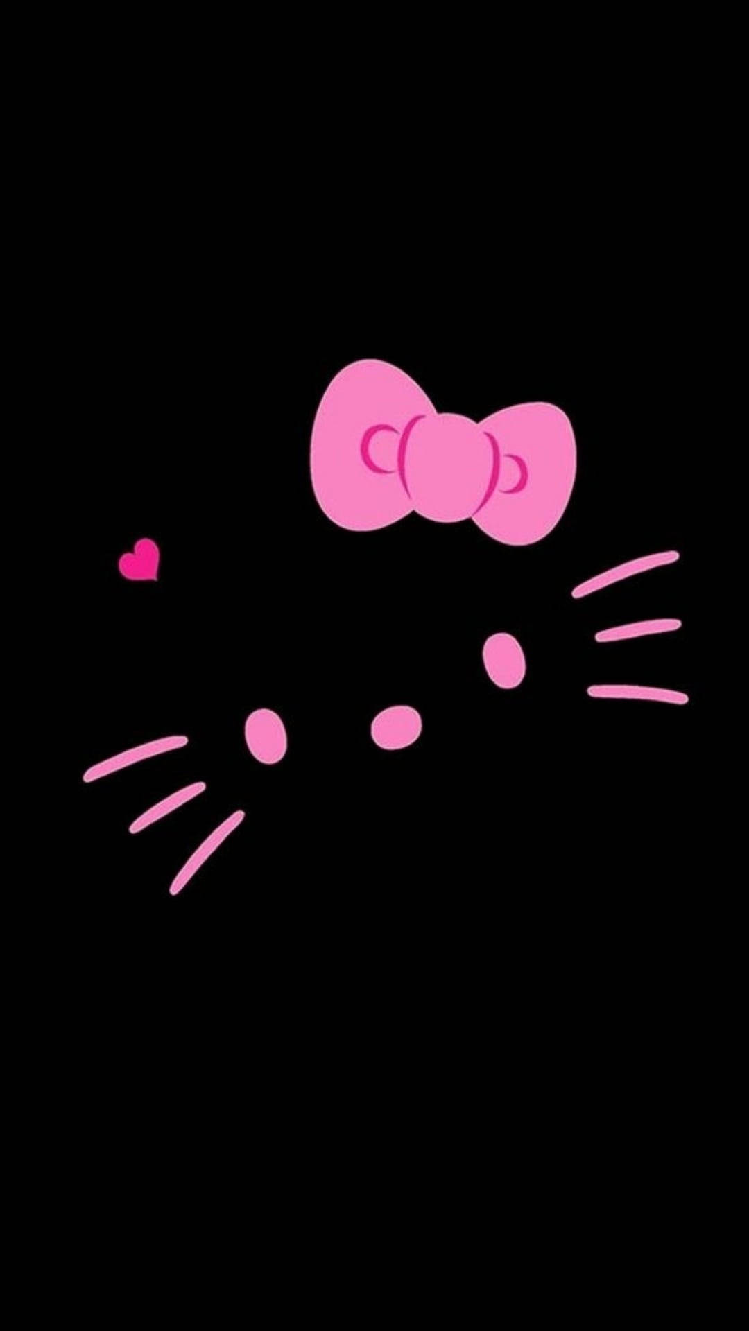 Hello Kitty, pink Hello Kitty face, bow, Full HD Phone Wallpaper
