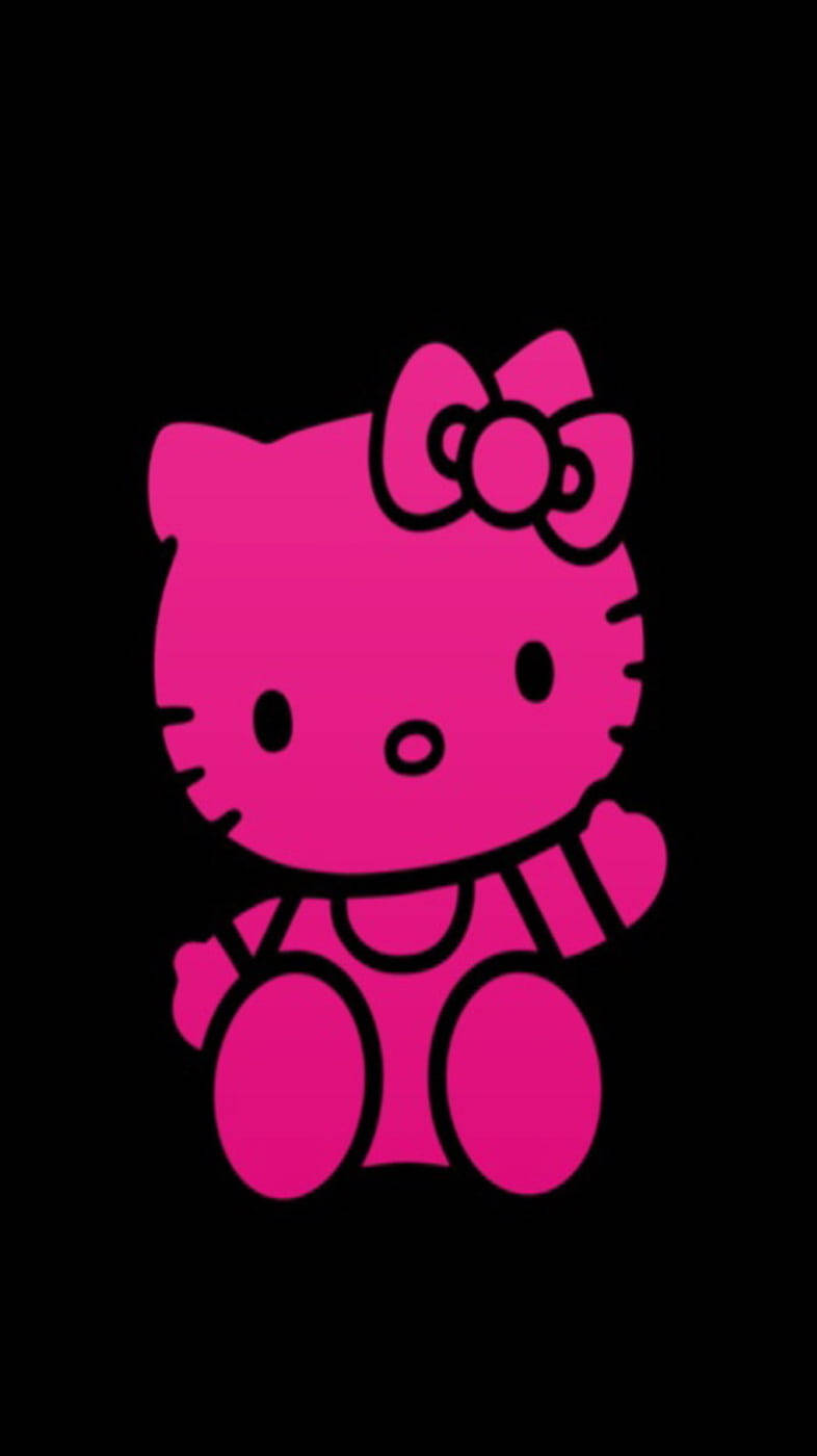 Hello Kitty, hot pink, black, HD Phone Wallpaper