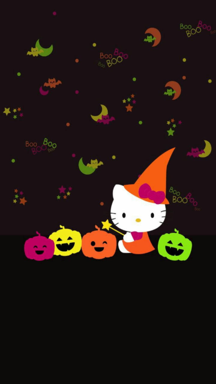 Hello Kitty, witch hat, wand, HD Phone Wallpaper