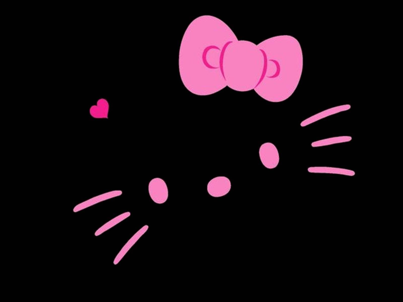 Hello Kitty, pink, black, HD Desktop Wallpaper