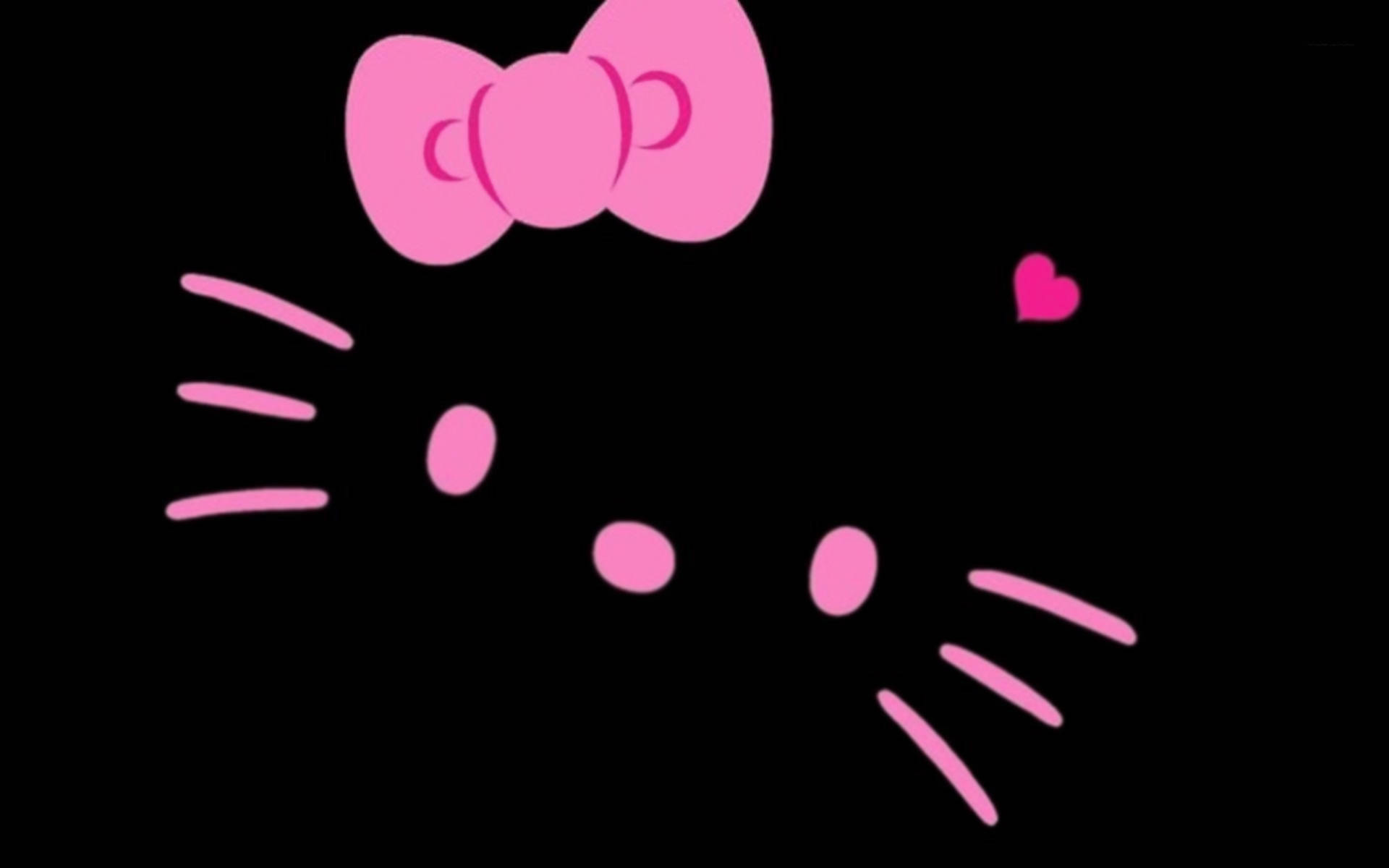 Hello Kitty, pink, black background, Full HD Desktop Wallpaper