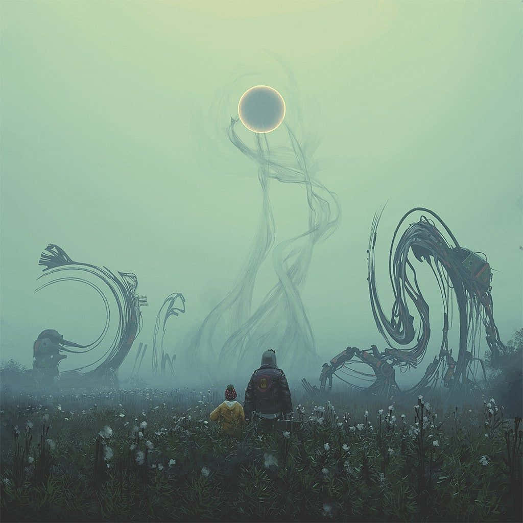 Black Hole Sun, glowing orb, ghostly swirling entity, SD Desktop Wallpaper