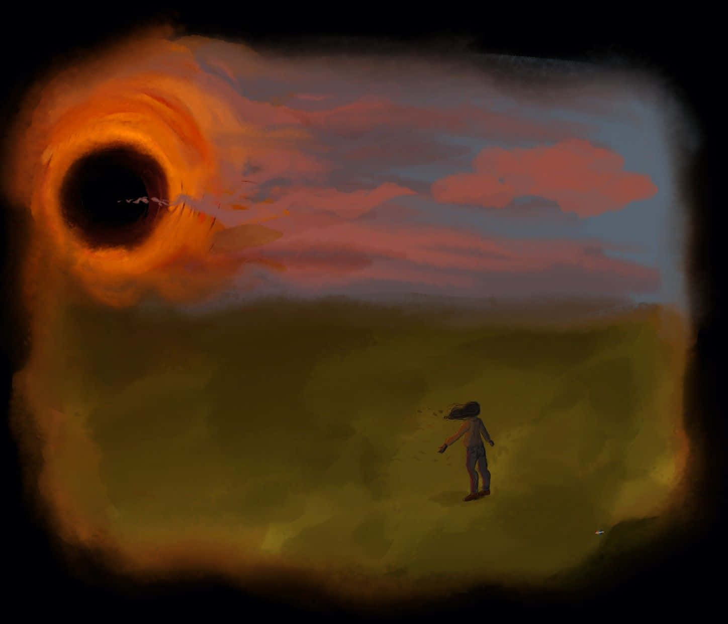 Black Hole Sun, cosmic vortex, surreal sky, HD Desktop Wallpaper