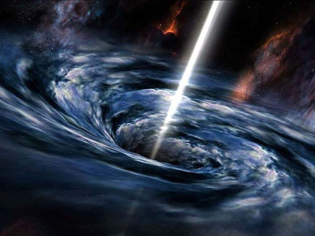Black Hole Sun, cosmic black hole, brilliant white jet, SD Desktop Wallpaper