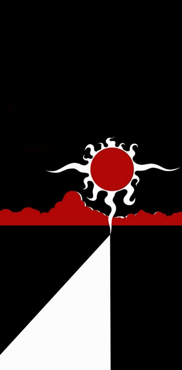 black hole sun, red sun, white flame-like rays, HD Phone Wallpaper