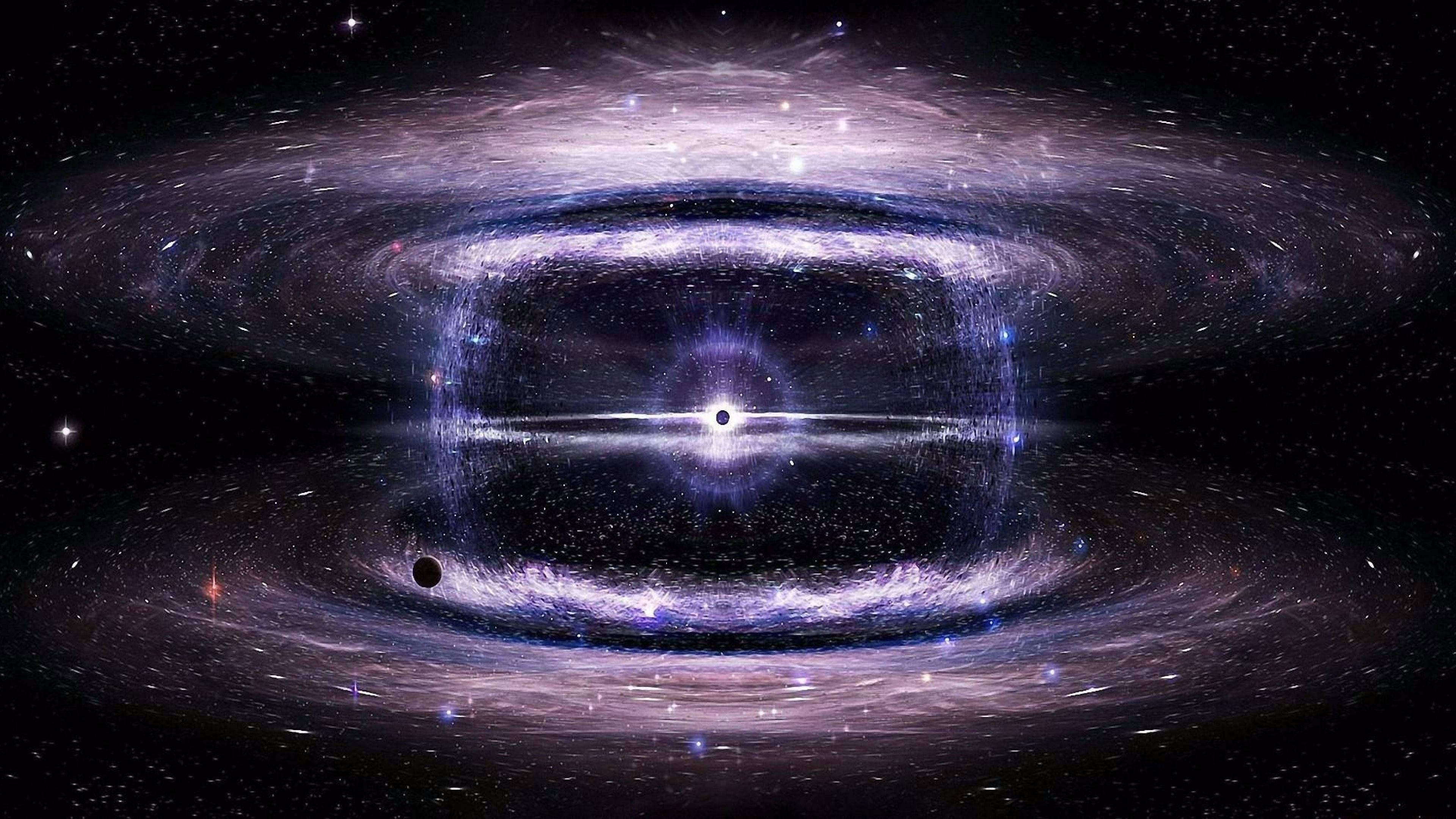 electromagnetic field black hole, swirling galaxy, accretion disk, 4K Desktop Wallpaper