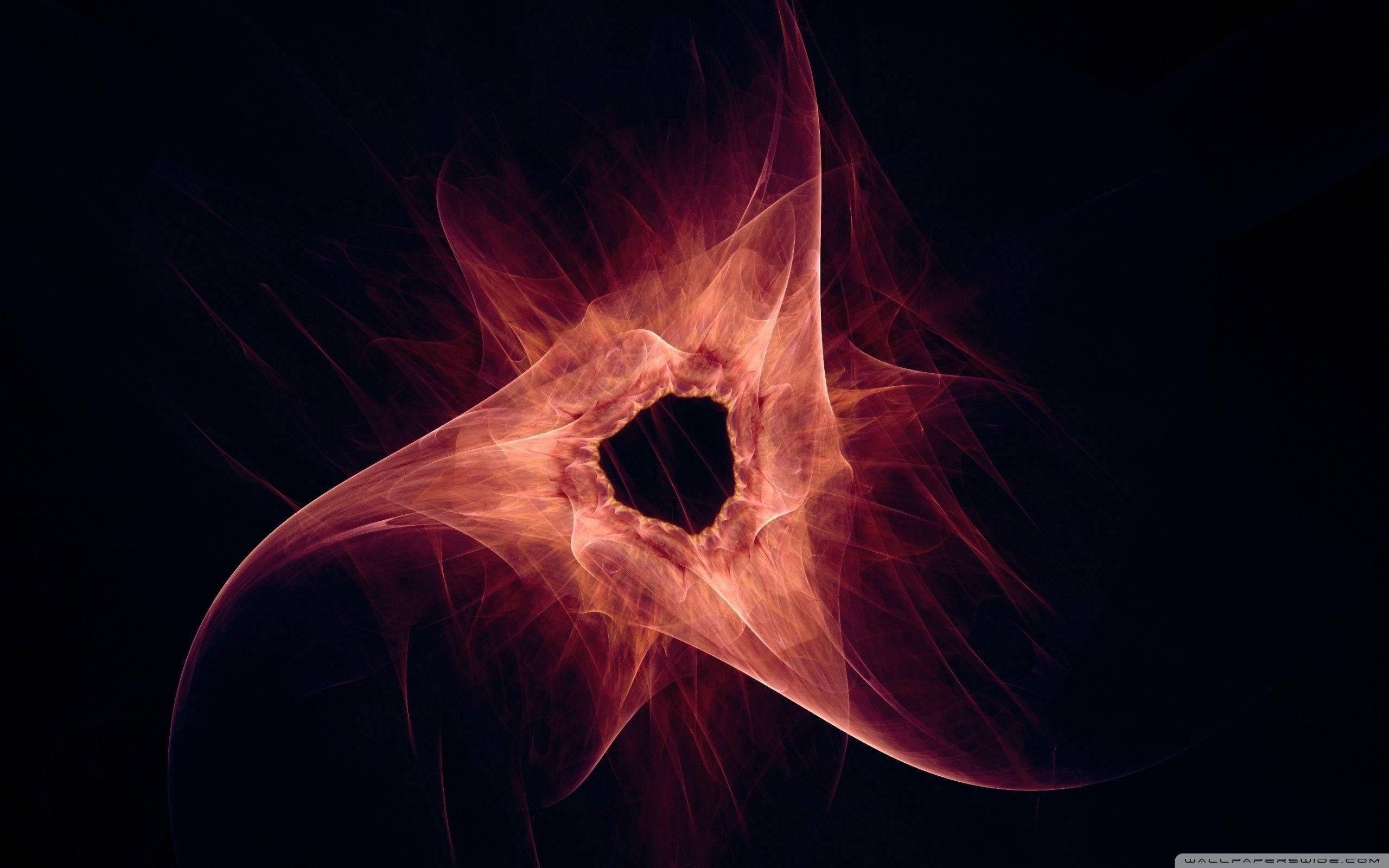 triangular, red, black hole, 2K Desktop Wallpaper
