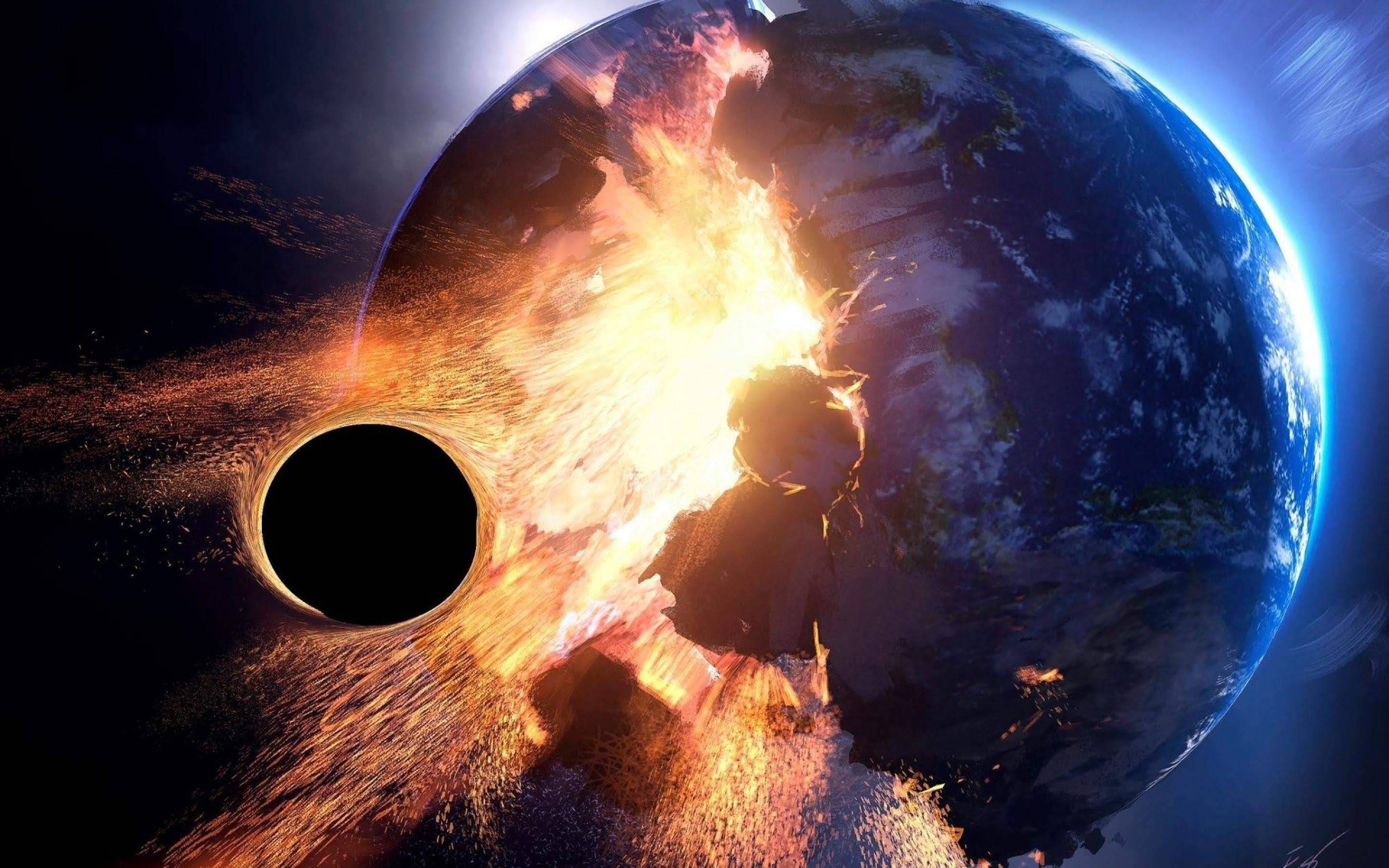 Black Hole, Earth, cosmic darkness, 2K Desktop Wallpaper