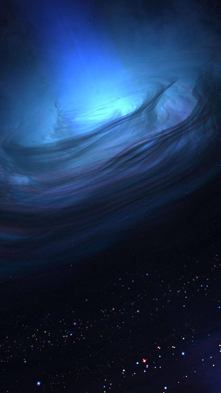 4K, black hole, blue gas clouds, HD Phone Wallpaper