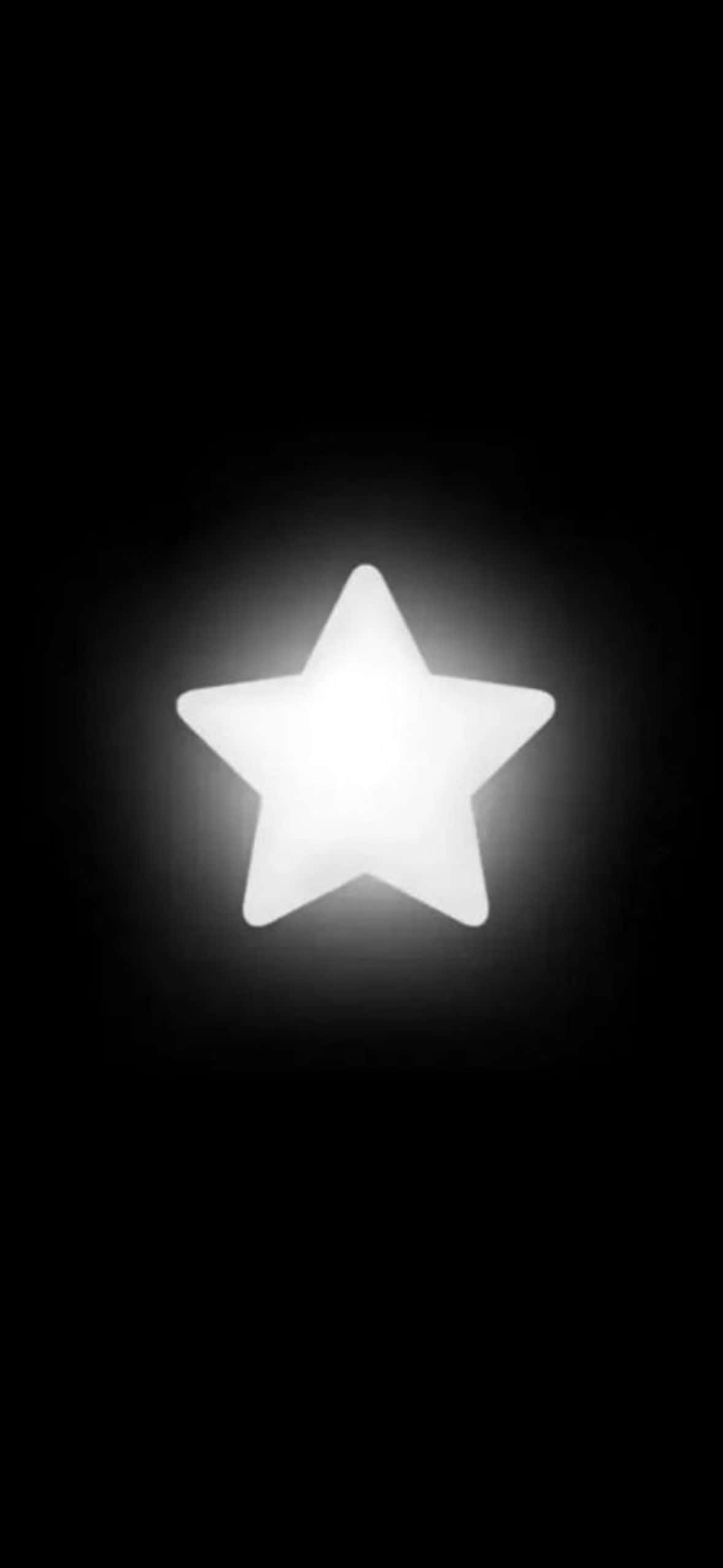 glowing white star, solid black background, Full HD Phone Wallpaper