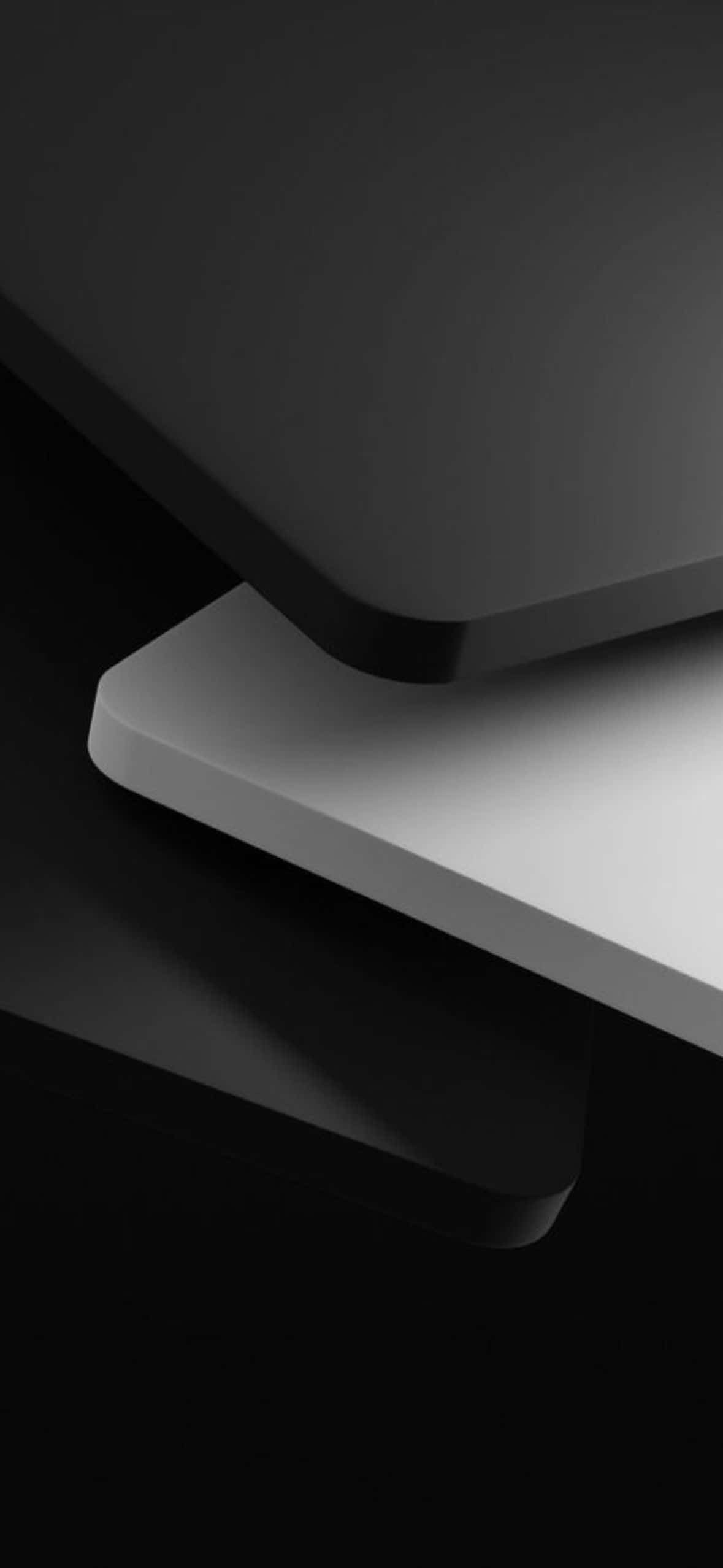 abstract black and white layers, matte black, white, Full HD Phone Wallpaper