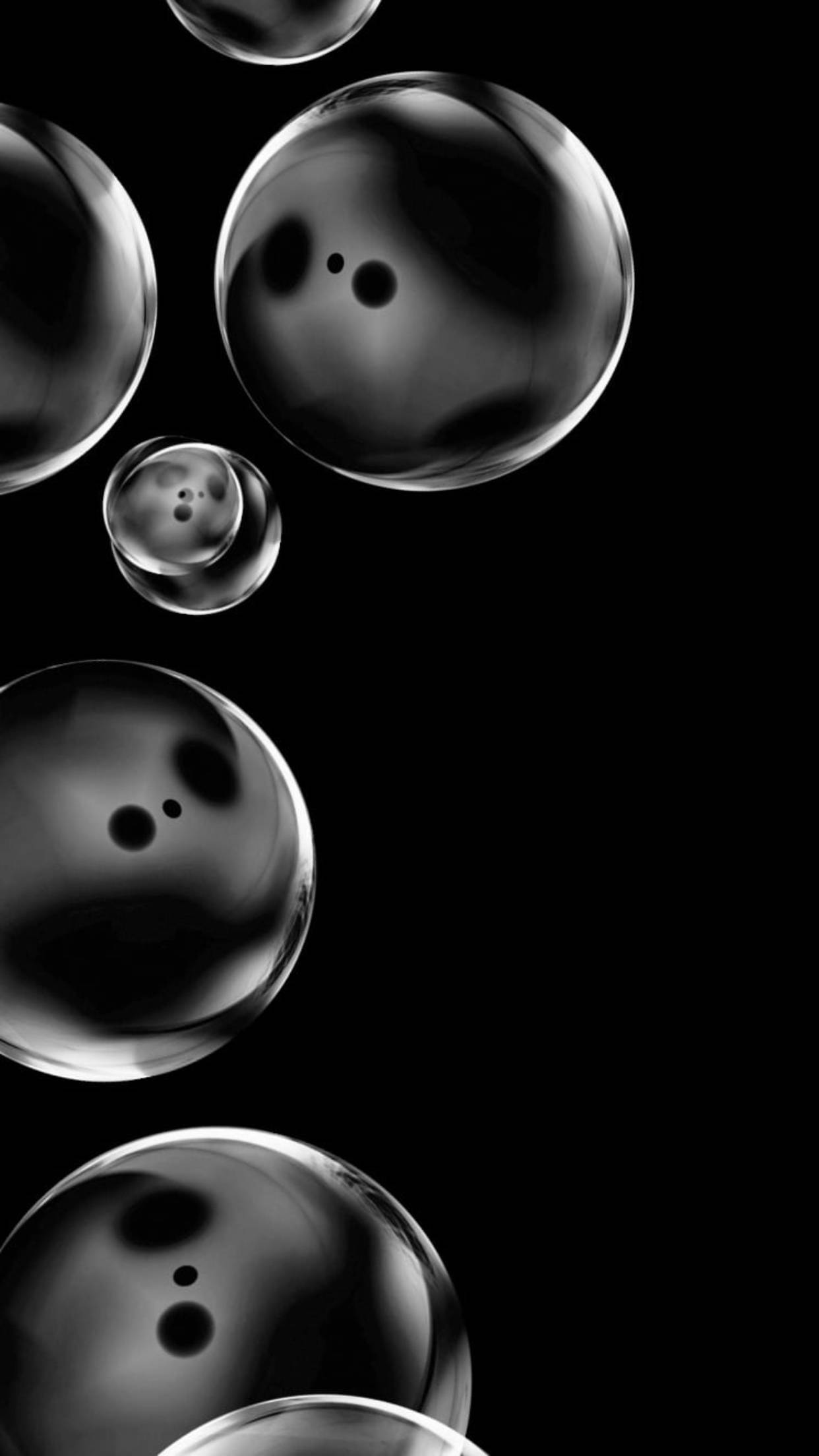 Black iPhone 6 Plus, translucent bubbles, dark reflections, Full HD Phone Wallpaper