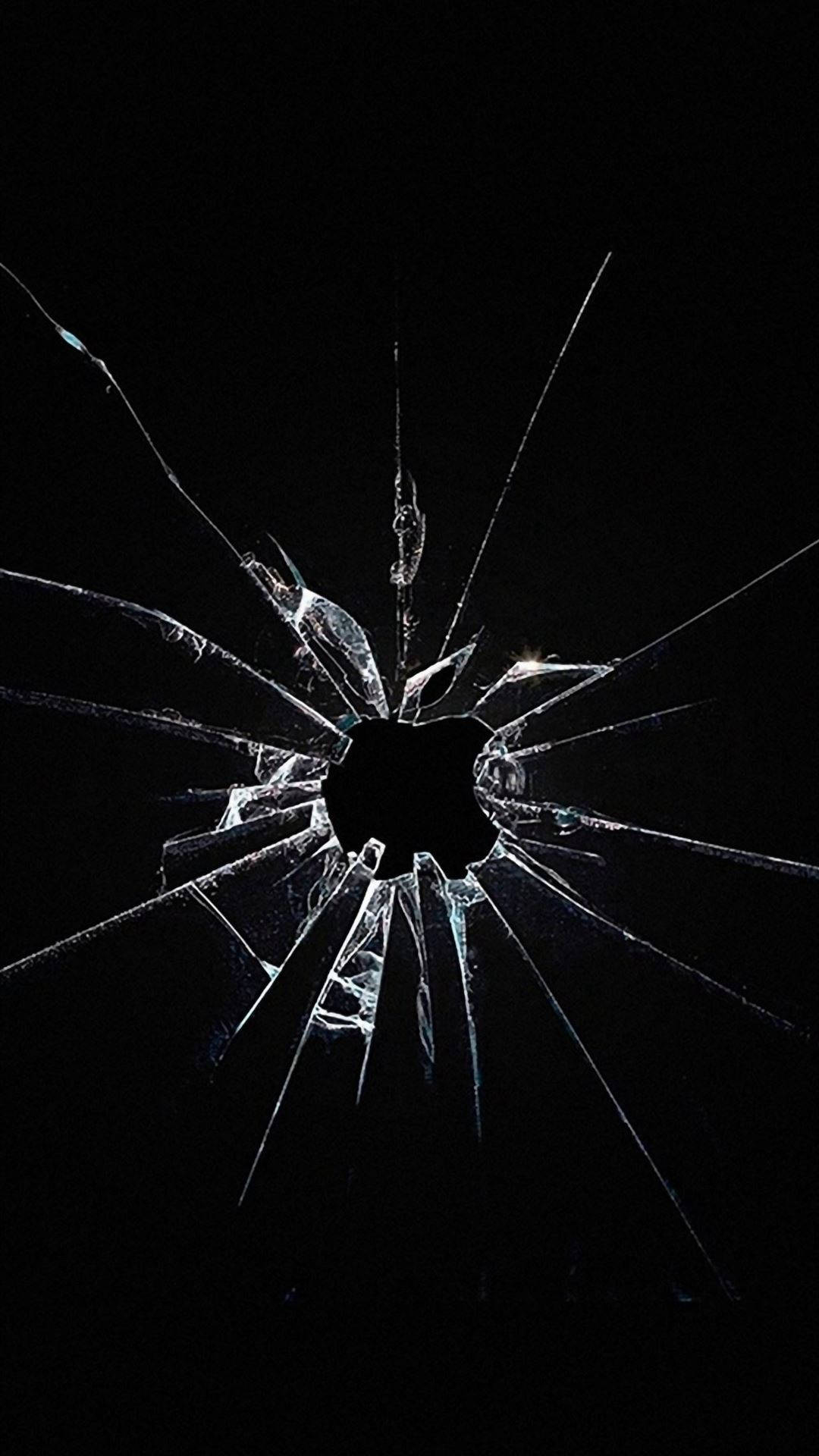 Black iPhone 6 Plus, shattered glass, sharp cracks, Full HD Phone Wallpaper