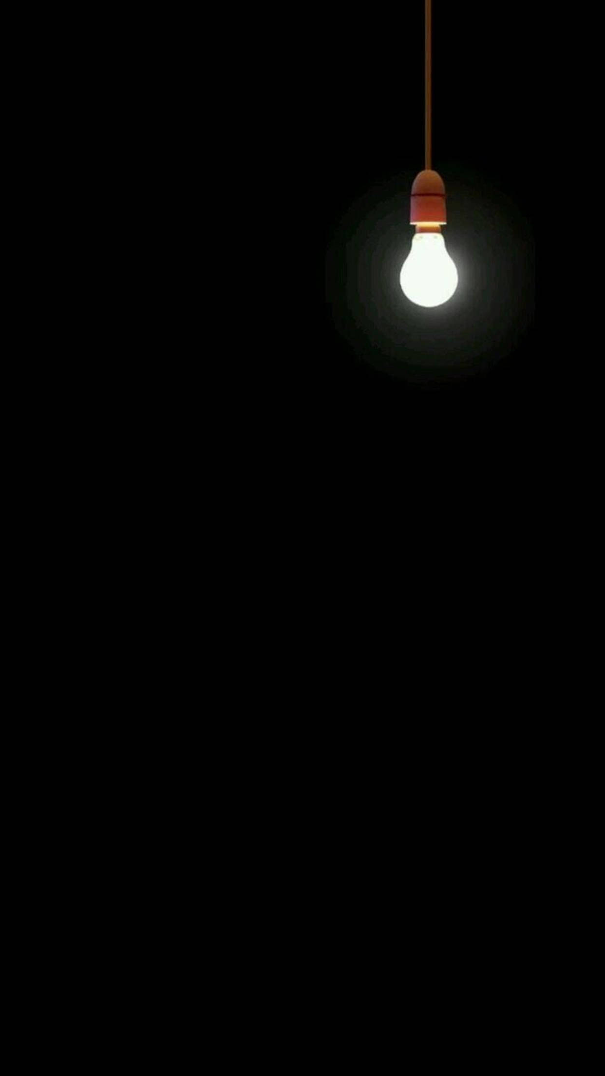 Black iPhone 6 Plus, incandescent bulb, glowing, Full HD Phone Wallpaper