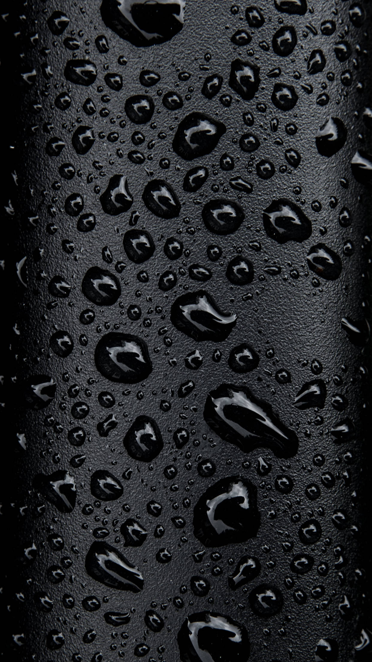 Black iPhone 6 Plus, matte black textured surface, glistening water droplets, Full HD Phone Wallpaper