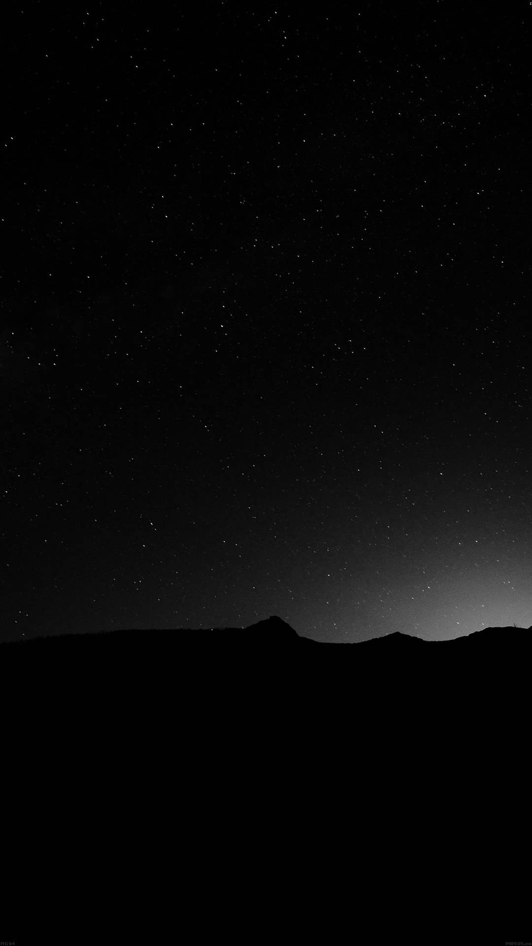 Black iPhone 6 Plus, starry night sky, dark mountain silhouette, Full HD Phone Wallpaper