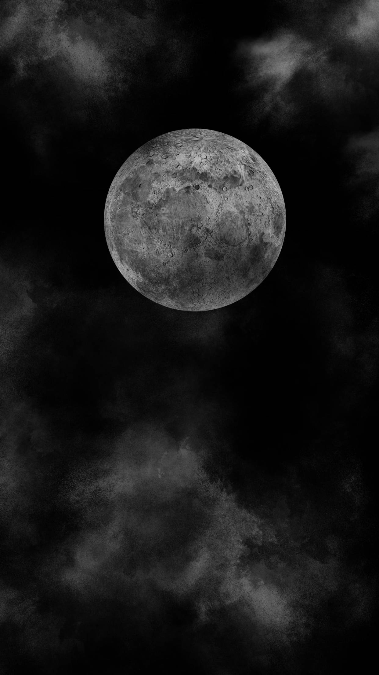 Black iPhone 6 Plus, Full Moon, cloudy night sky, Full HD Phone Wallpaper