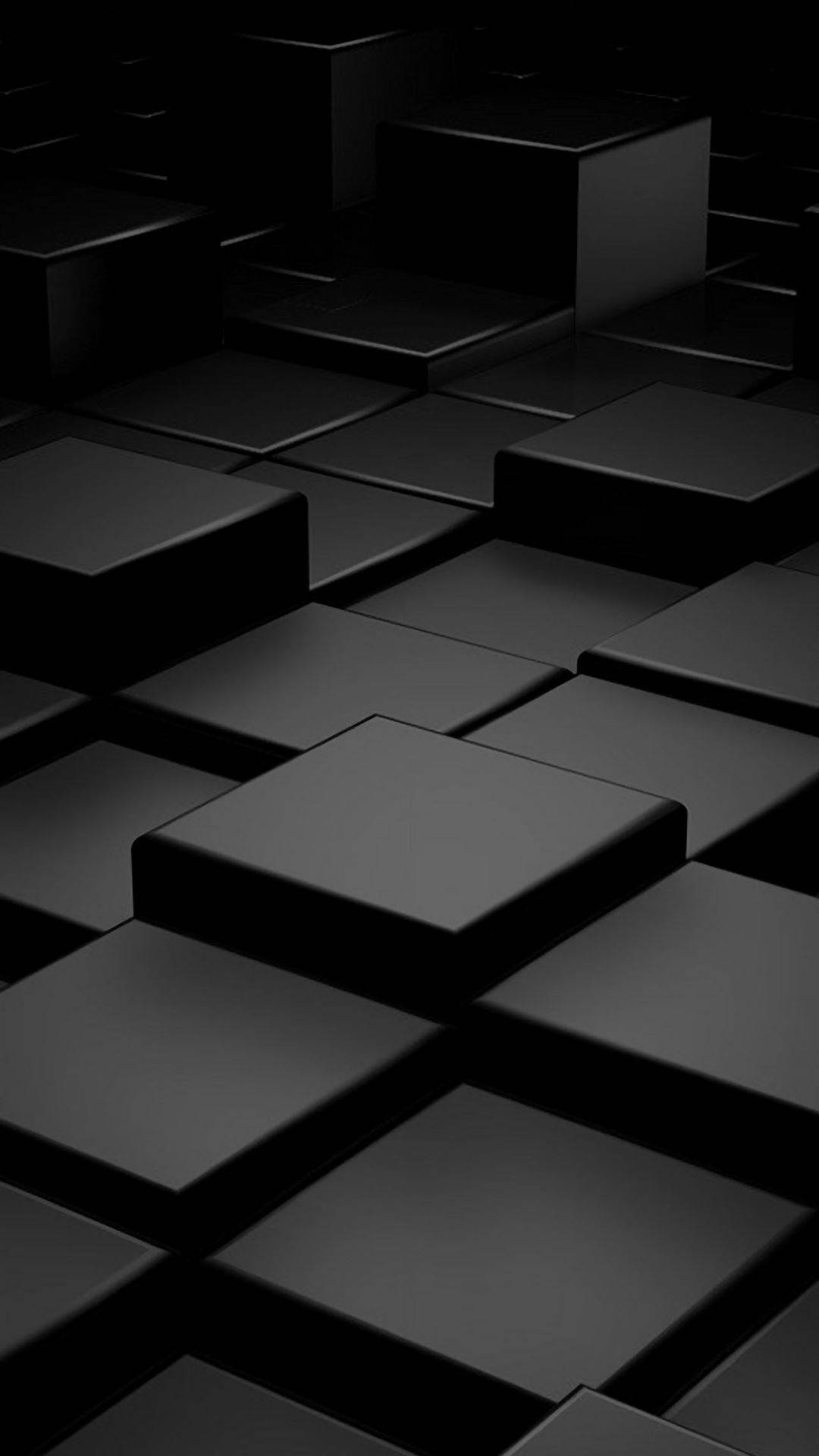 Black iPhone 6 Plus, glossy black cubes, geometric grid, Full HD Phone Wallpaper