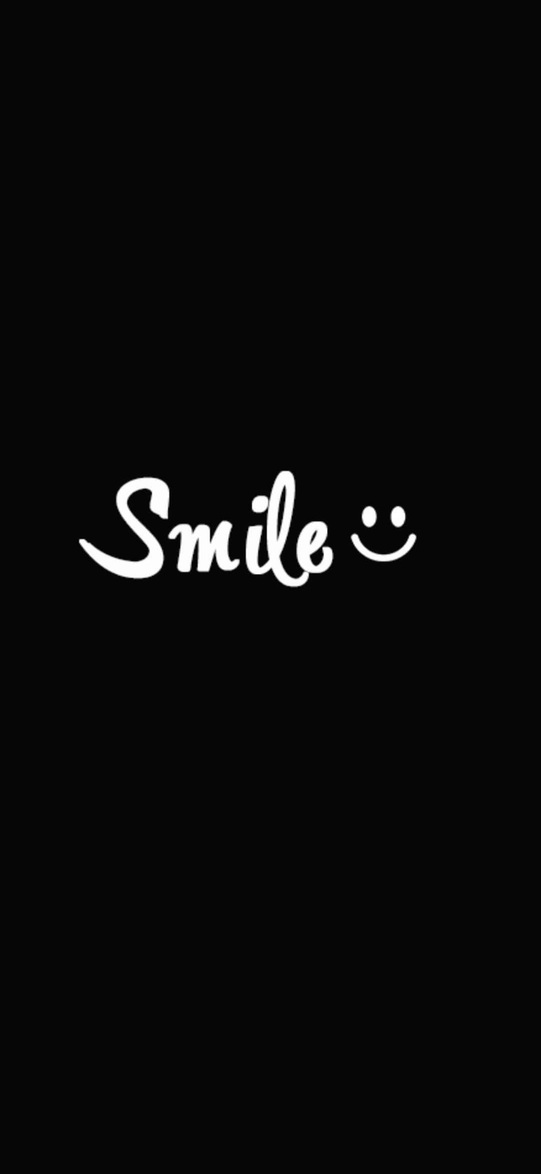Smile, white cursive script, smiley face icon, Full HD Phone Wallpaper