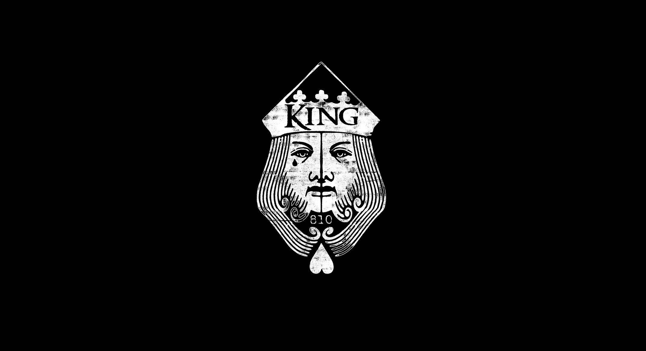 Black King, king playing card, ornate beard, Full HD Desktop Wallpaper