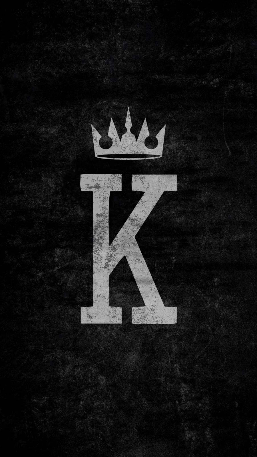 Black King, crown, letter K, HD Phone Wallpaper