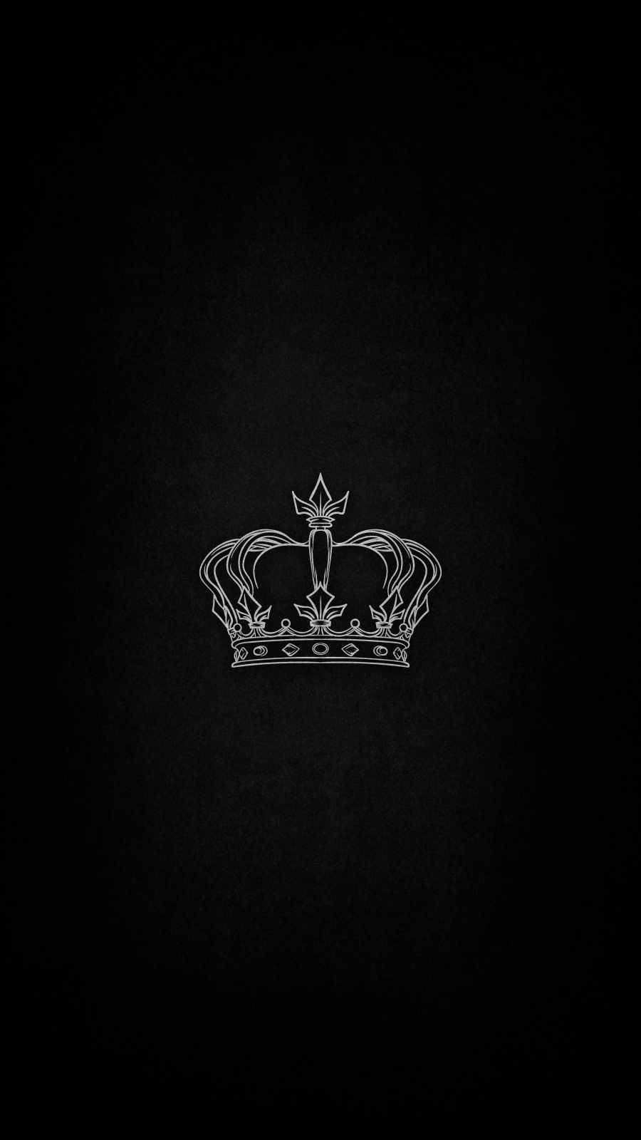 minimalist black king crown, white line drawing, detailed crown, HD Phone Wallpaper