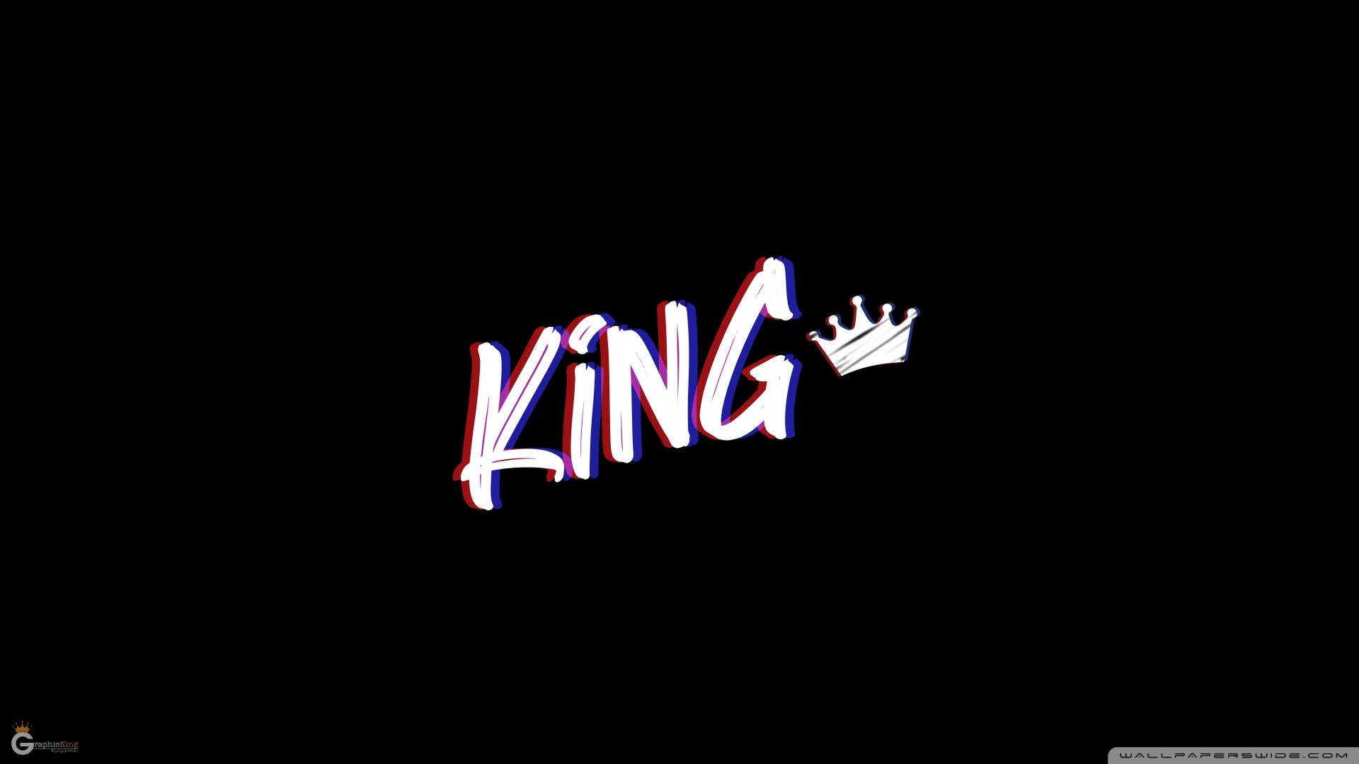 Black King, calligraphy, crown, Full HD Desktop Wallpaper