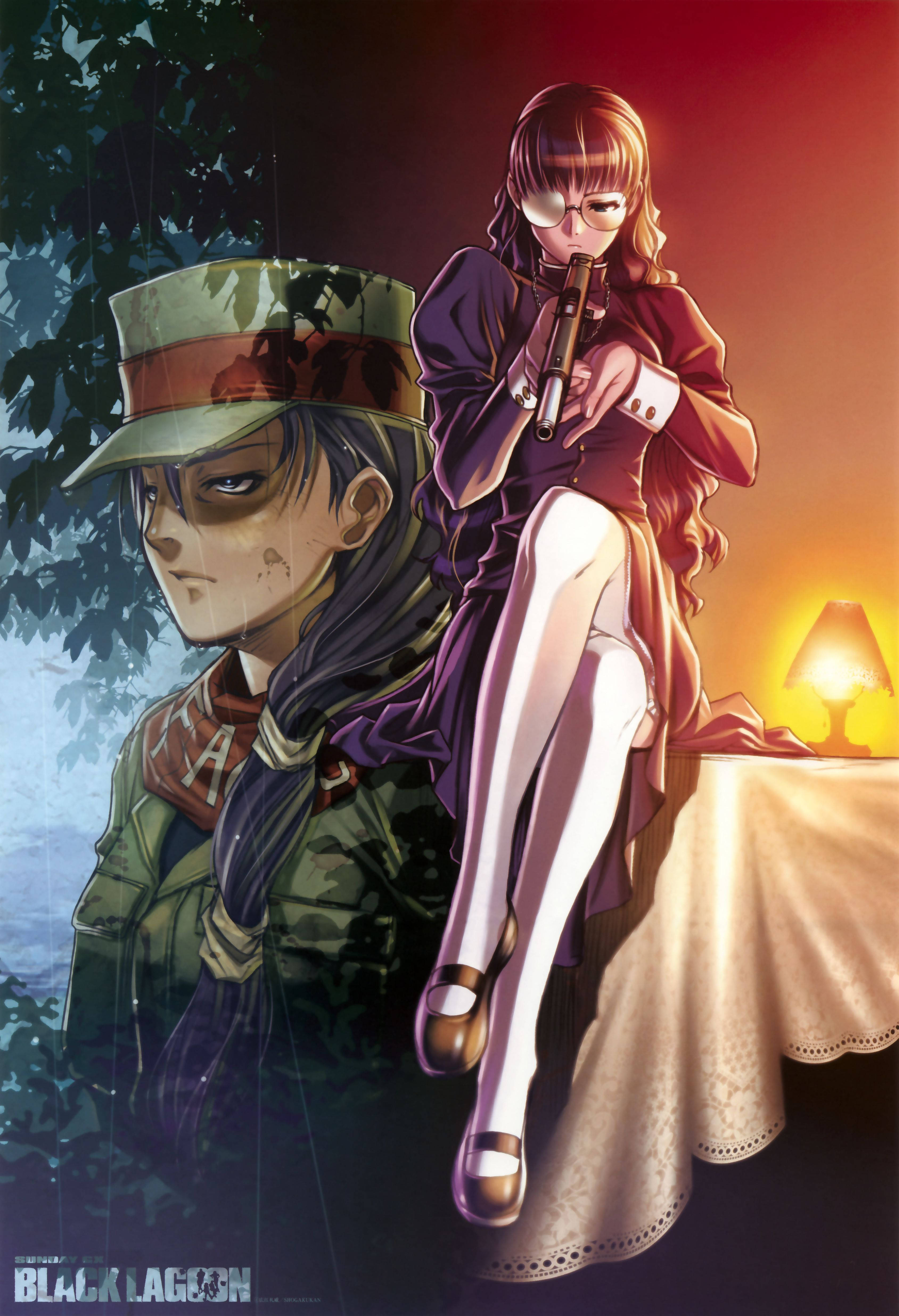 Roberta, Black Lagoon, purple, 4K Phone Wallpaper