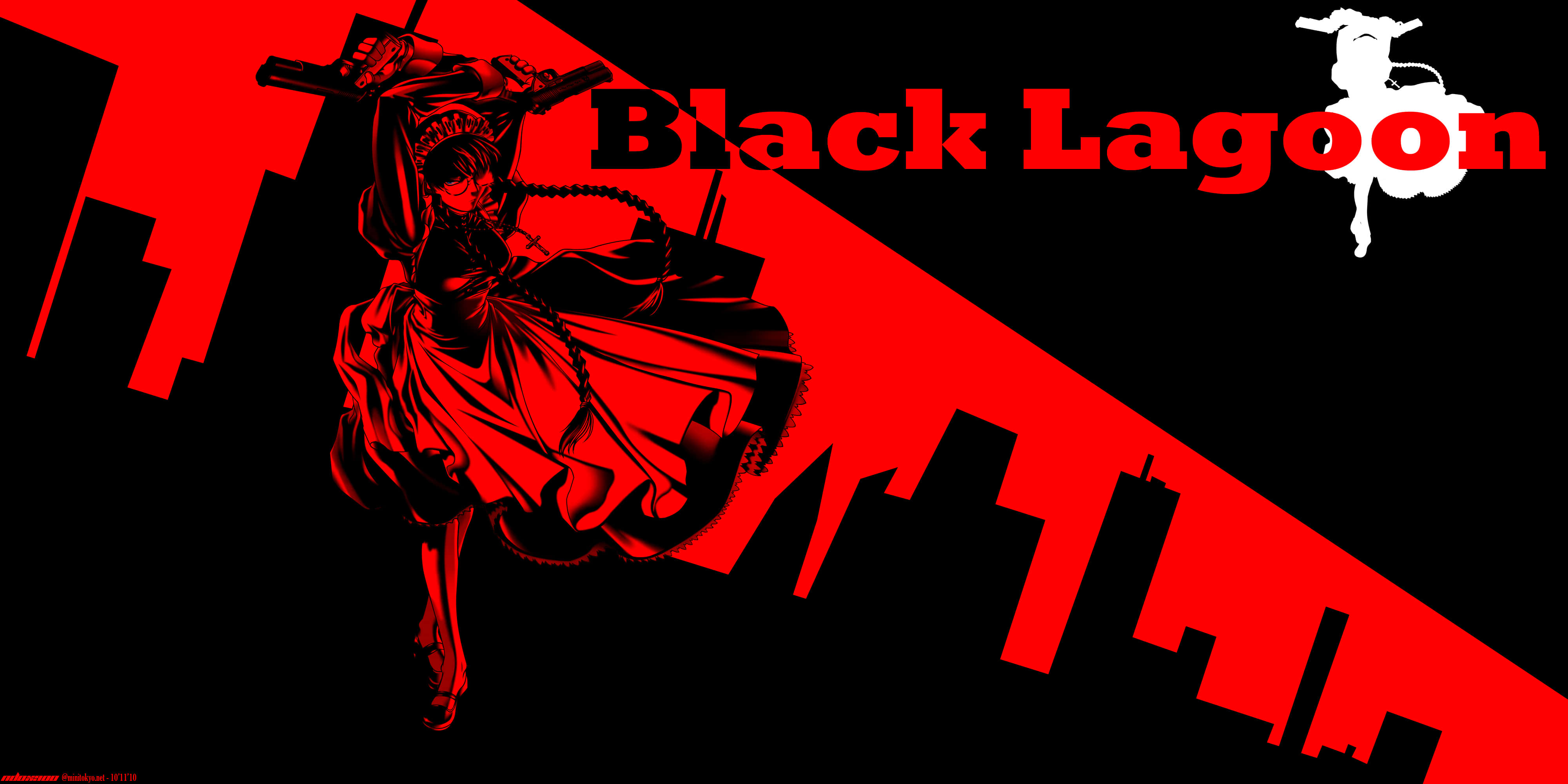 Black Lagoon, Roberta, red dress, 4K Desktop Wallpaper